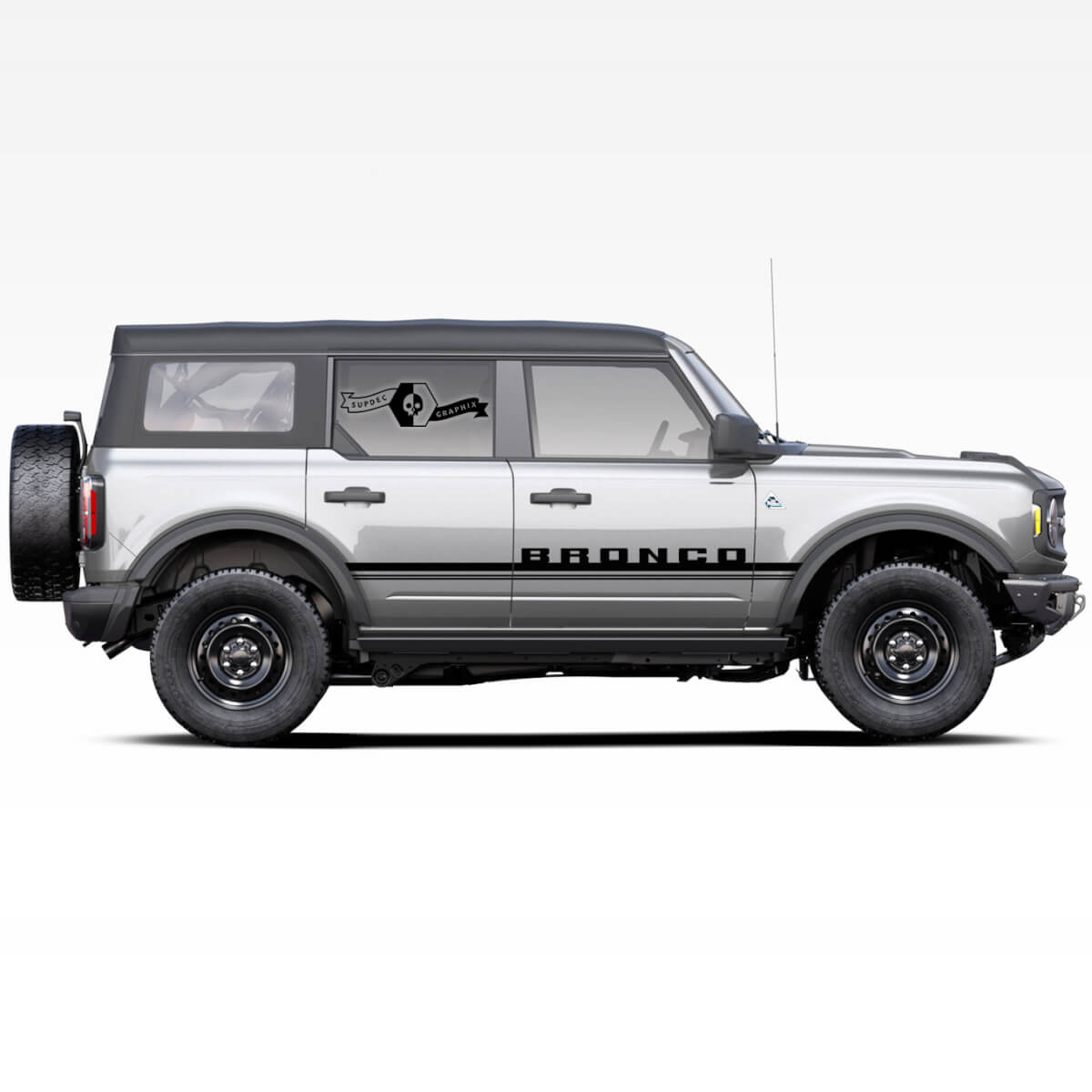 2 Bronco Seitentüren Streifen Pferd Hengst Türen Aufkleber Aufkleber für Ford Bronco 2021
