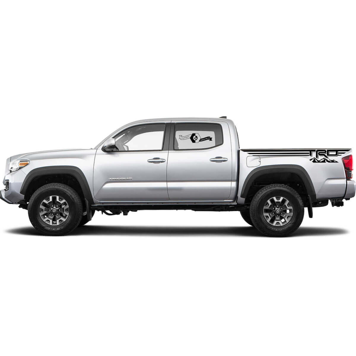 2 Aufkleber-Kit Für Toyota Tacoma Trd Off Road Mountains Lines Bed Decal Sticker Graphic Side WRAP
