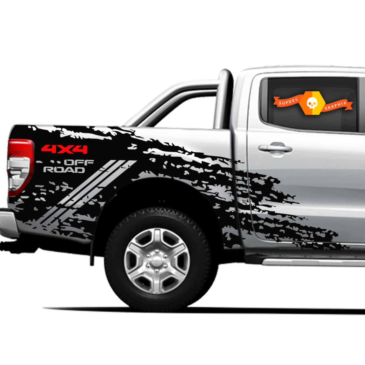 4x4 Off Road Truck Splash Side Bett Grafikabziehbilder für Ford Ranger 2
