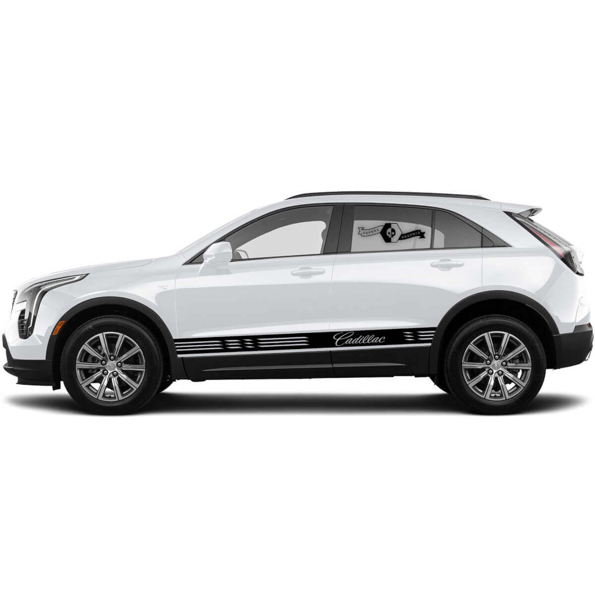 Neues Aufkleber Rocker Panel Sticker Horizontale Linie Vinylstreifen für Cadillac XT4
