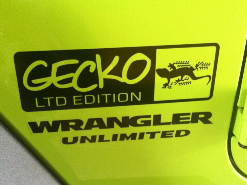2 Gecko LTD Jeep Wrangler Rubicon TJ YK JK Vinyl-Aufkleber