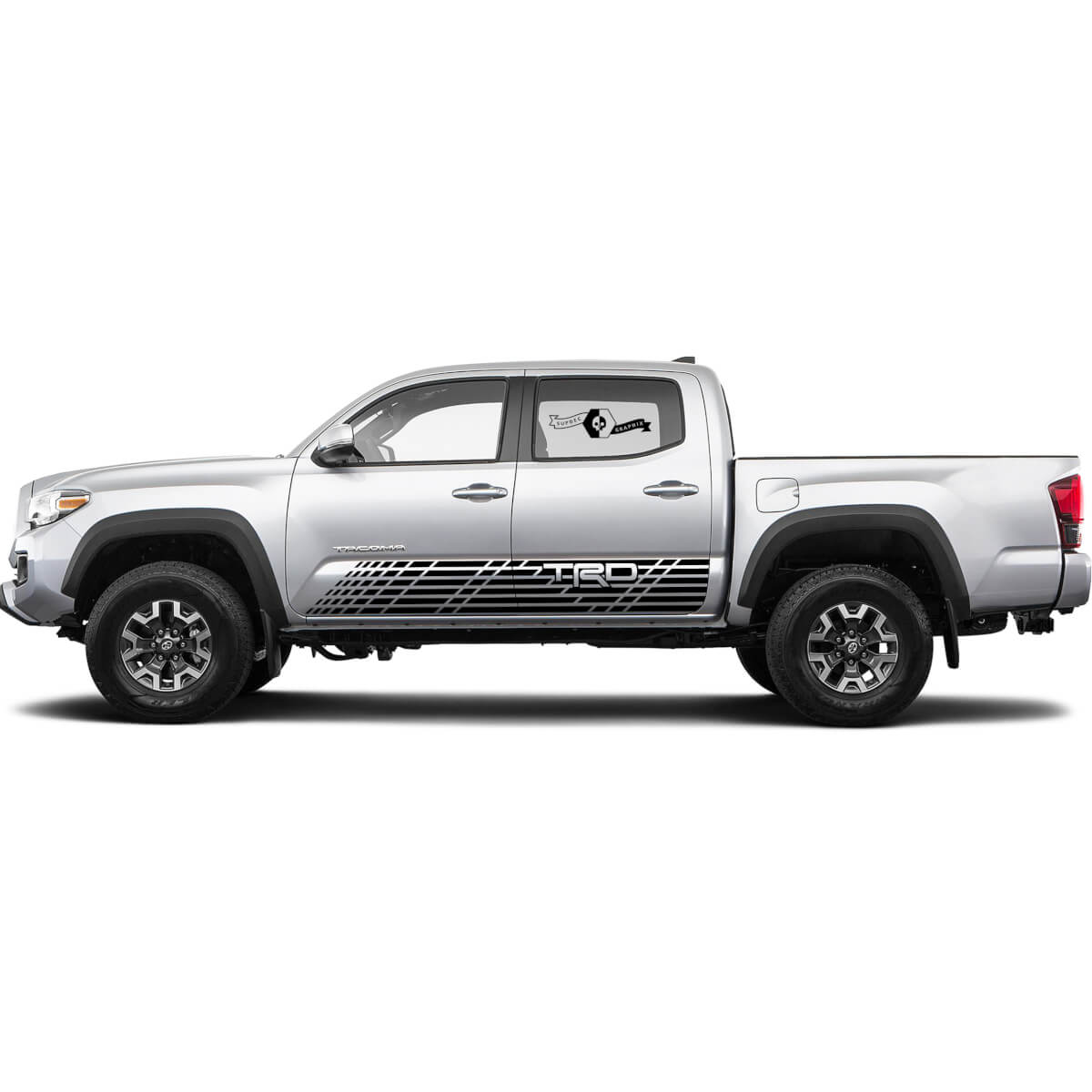 TRD Schachbrett-Streifen Seiten-Vinylaufkleber für Toyota Tacoma 2016-2019
