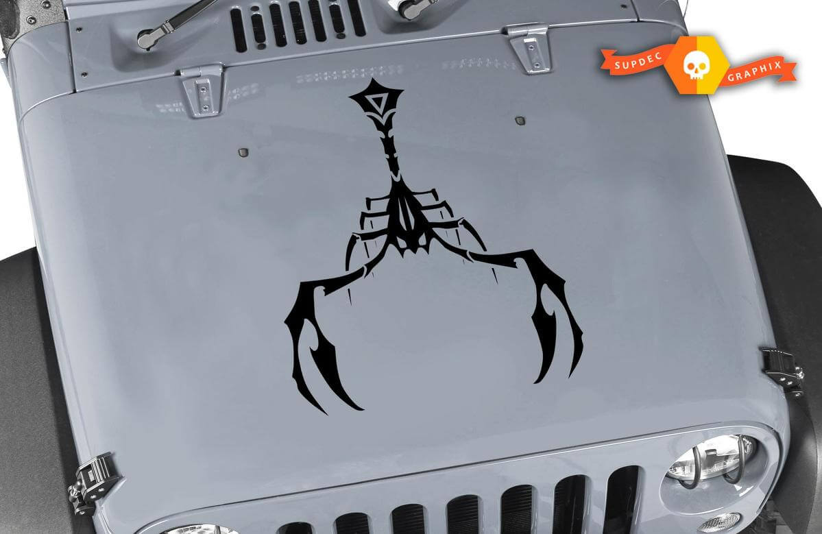 Scorpion Tribal Style Motorhauben-Vinylaufkleber für Jeep Wrangler