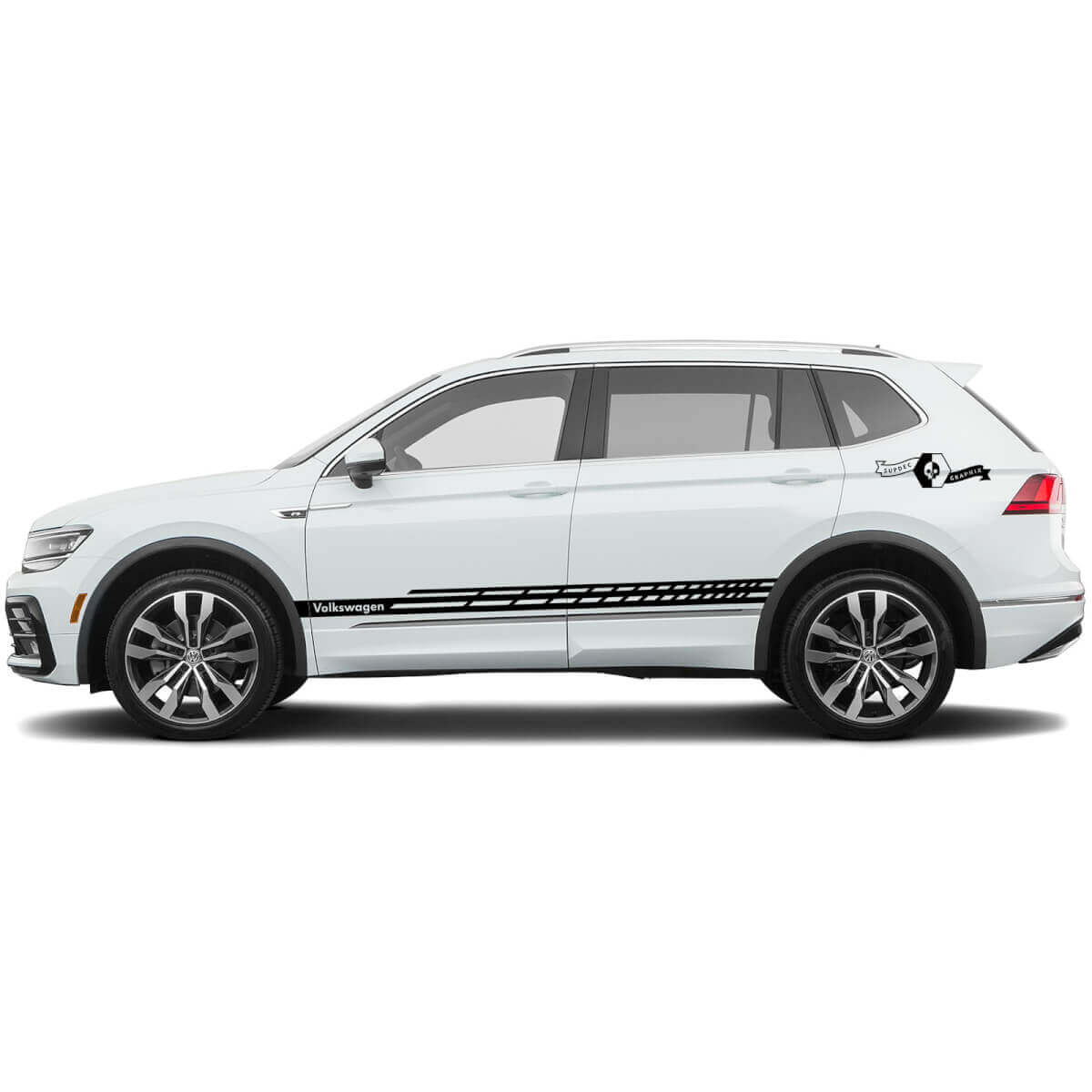 Volkswagen TIGUAN 2x Seitenaufkleber Karosserie Dekor Grafik Vinyl Aufkleber Gitter Stil

