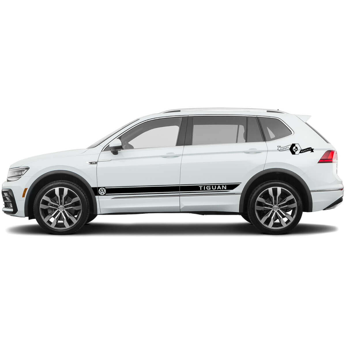 Volkswagen TIGUAN 2x Seitentür Aufkleber Grafik Vinyl Sticker Wide Band
