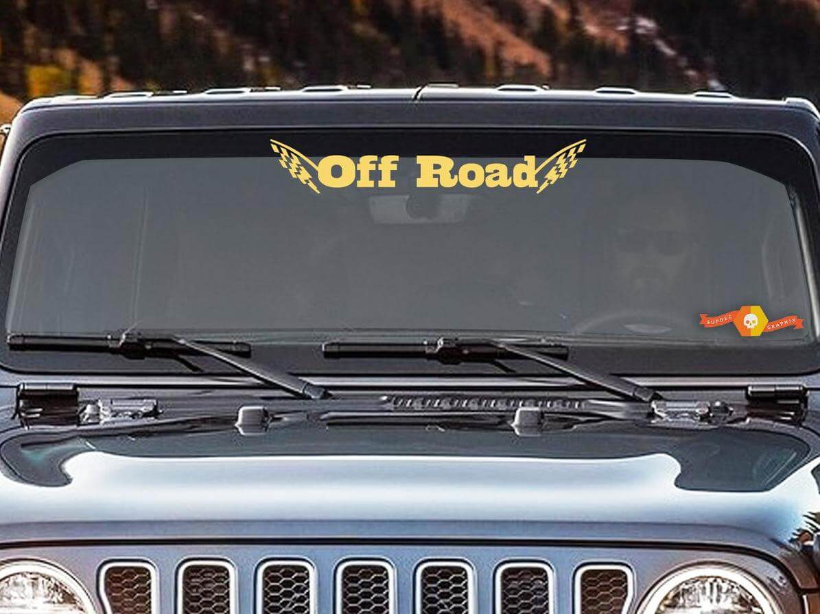 Offroad-Flaggen-Kariert Windschutzscheiben-Banner Vinyl-Aufkleber für Jeep