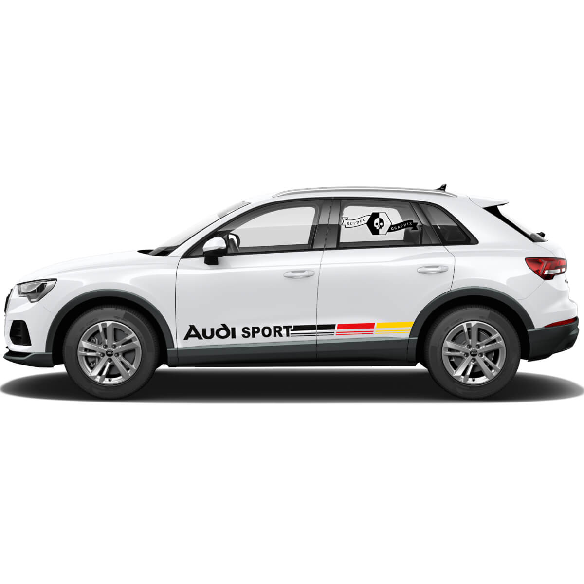 Pair Audi Q3 Aufkleber Türseite für Wippe Panel Deutschland Flagge Vinyl Aufkleber Aufkleber
