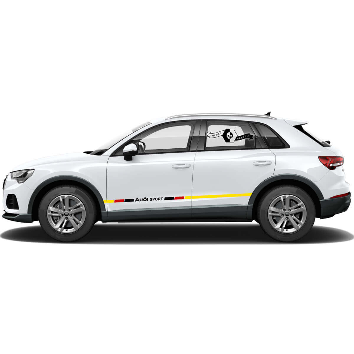 Paar Audi Q3 Aufkleber Türseite für Schweller Deutschland Flagge Neu 2021 Vinyl Aufkleber
