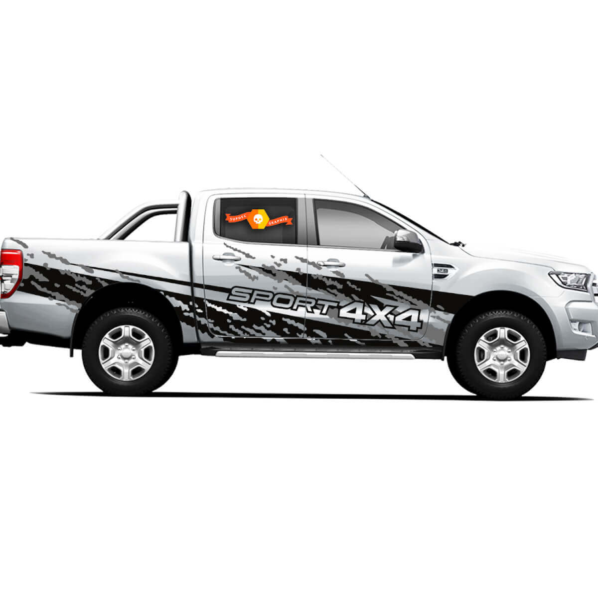 Paar Aufkleber Vinyl Sticker 4X4 Tacoma Toyota TRD Off Road LKW Seitentüren Ash Coast
