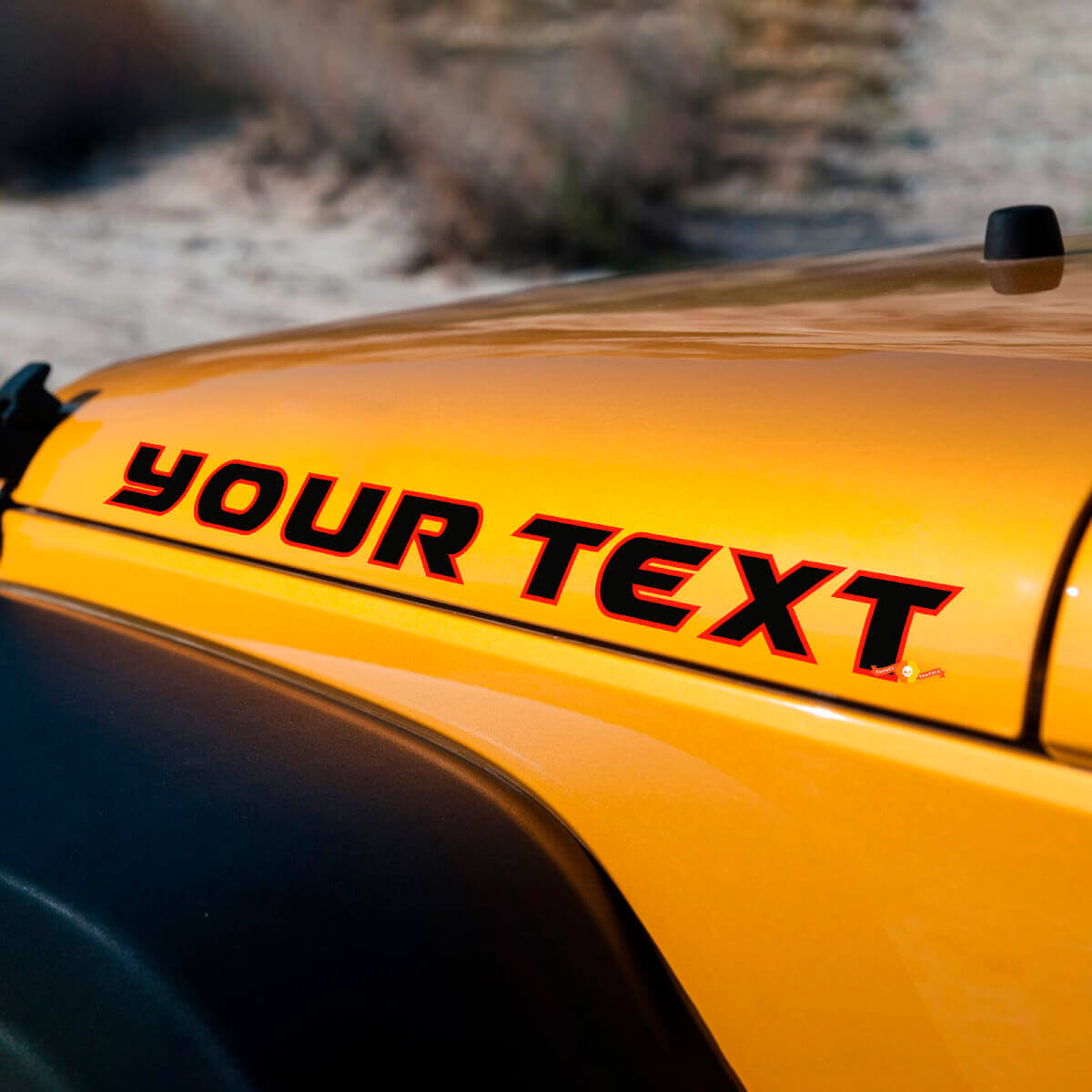 Individuelles Vinyl-Aufkleber-Set mit Schriftzug für Jeep Wrangler Rubicon Motorhaube