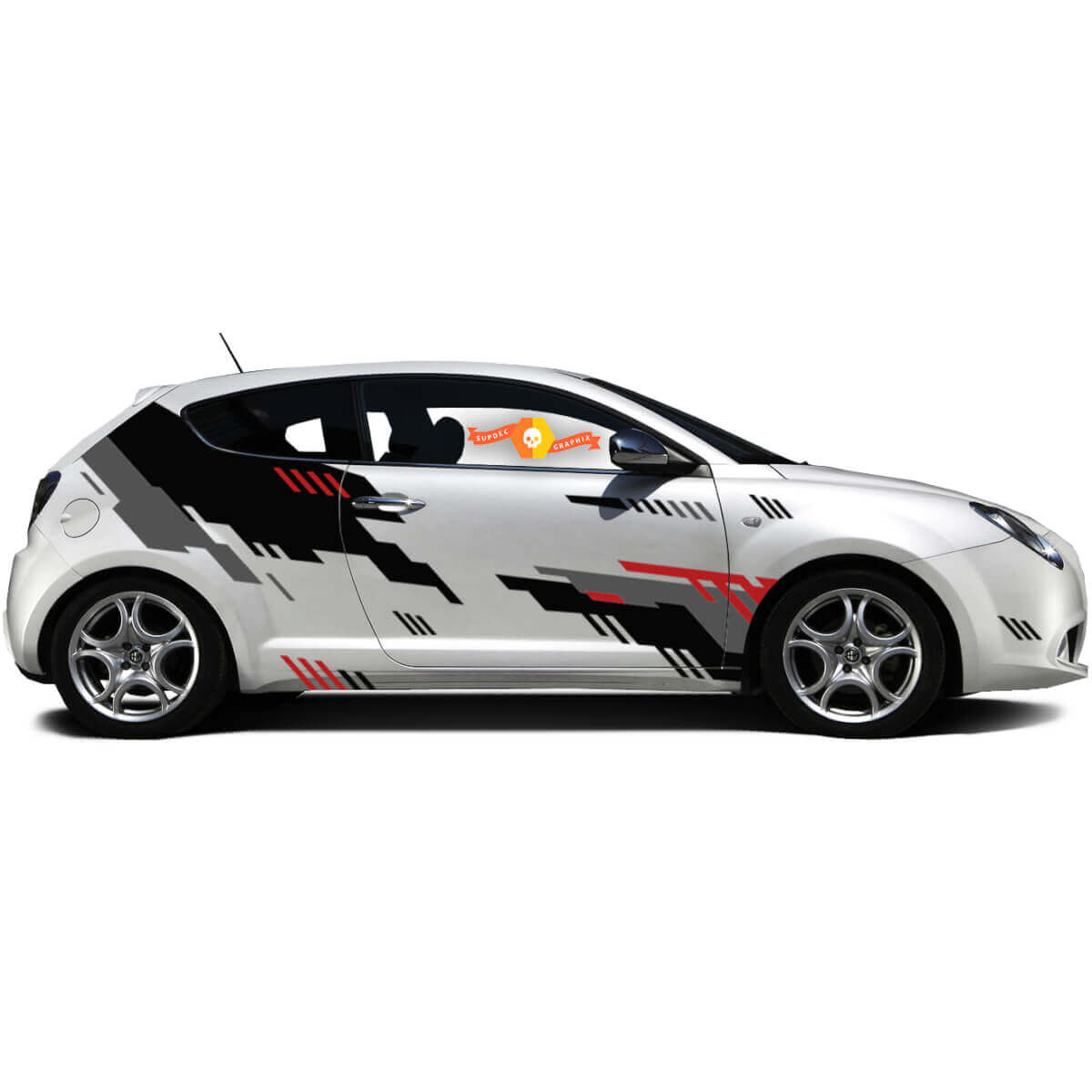 Paar Vinylaufkleber Seitengrafik Sticker Alfa Romeo MITO Punk-Stil neu 2022
