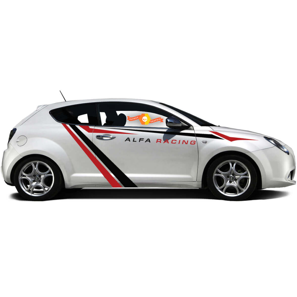 Paar Vinylaufkleber Seitengrafik Sticker Alfa Romeo MITO Alfa Racing 2022
