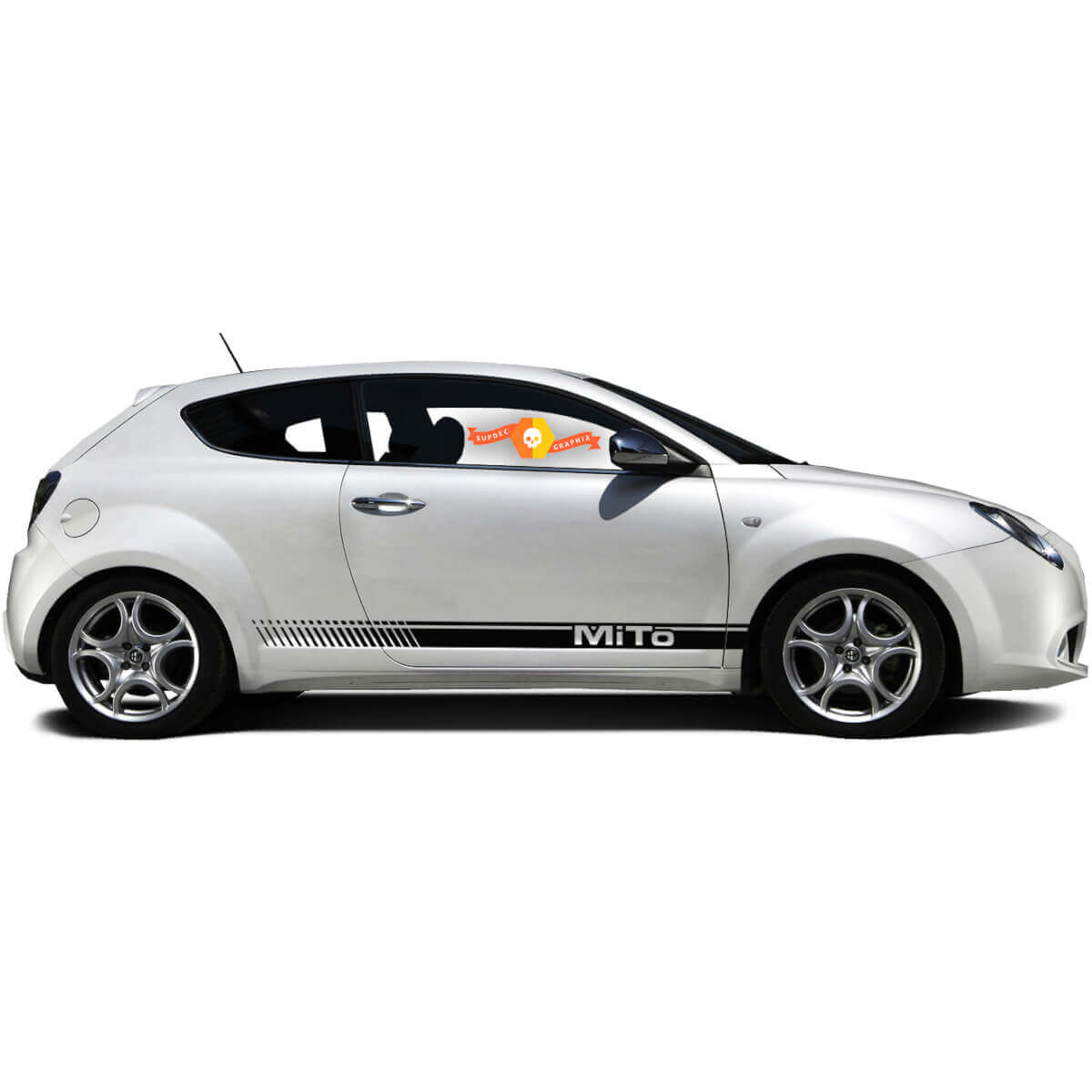 Paar Vinylaufkleber Seitengrafik Sticker Alfa Romeo Rocker Panel MITO Classic 2022
