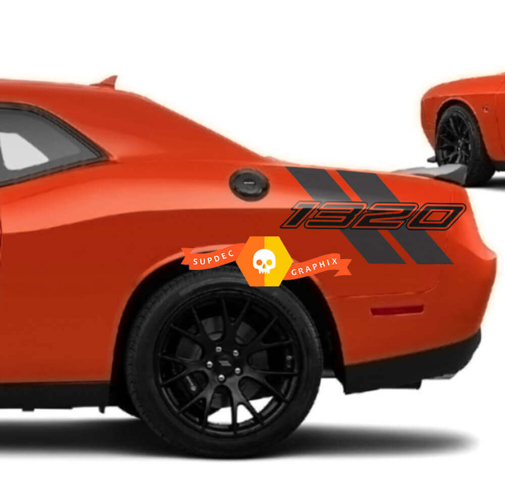 2 Farben Side Bed Vinyl Aufkleber Kit für Dodge Challenger R/T Scat Pack 1320
