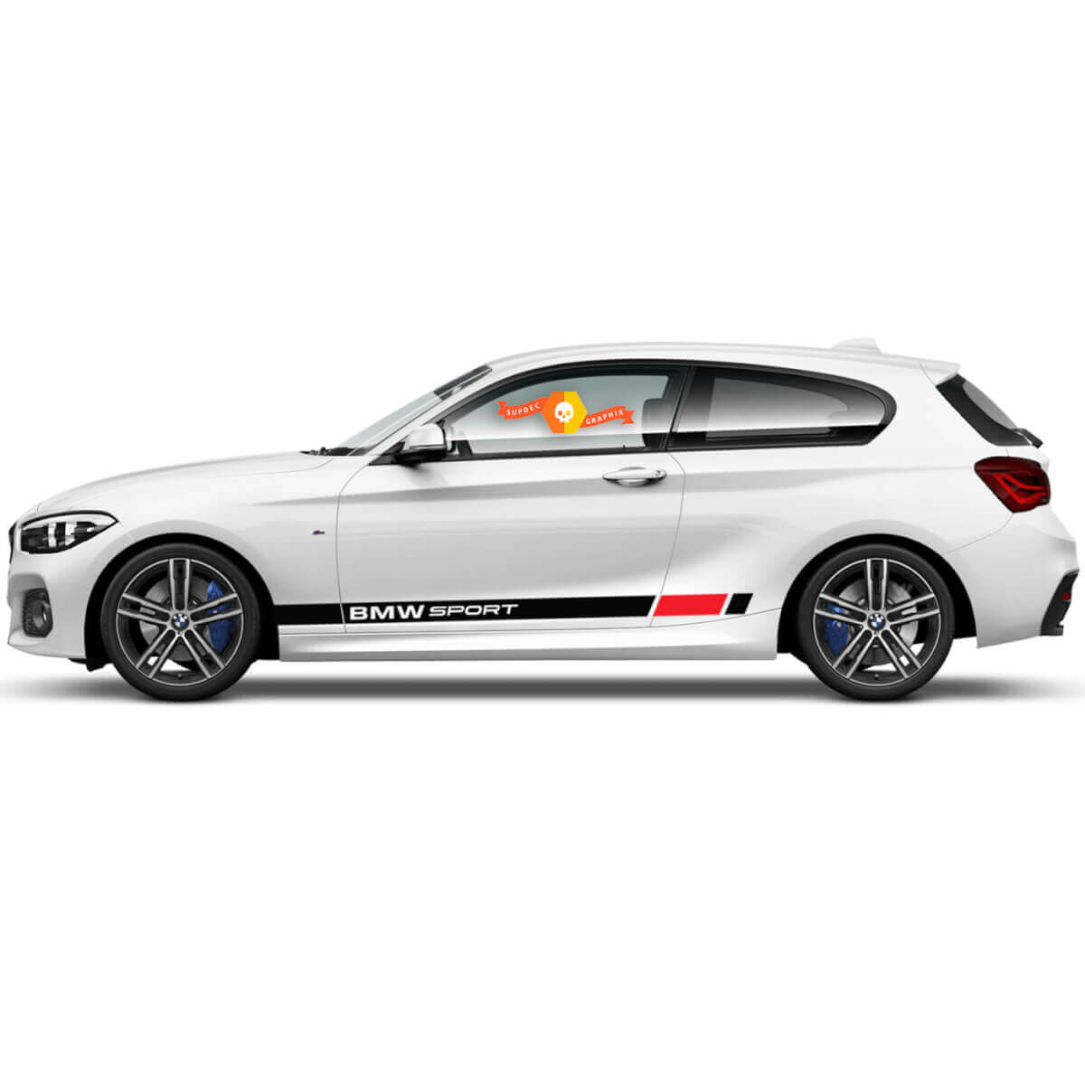 Paar Vinylaufkleber Grafikaufkleber Seitenschweller BMW 1er Serie 2015 SPORT neu
