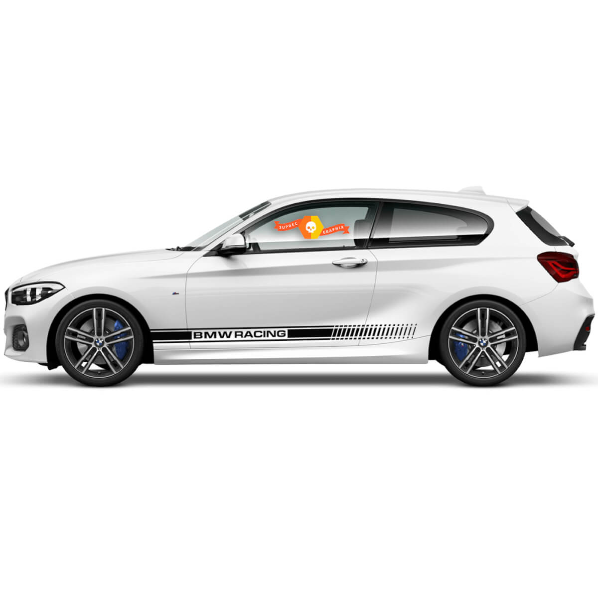 Paar Vinylaufkleber Grafikaufkleber Side Rocker Panel BMW 1 Serie 2015 Racing
