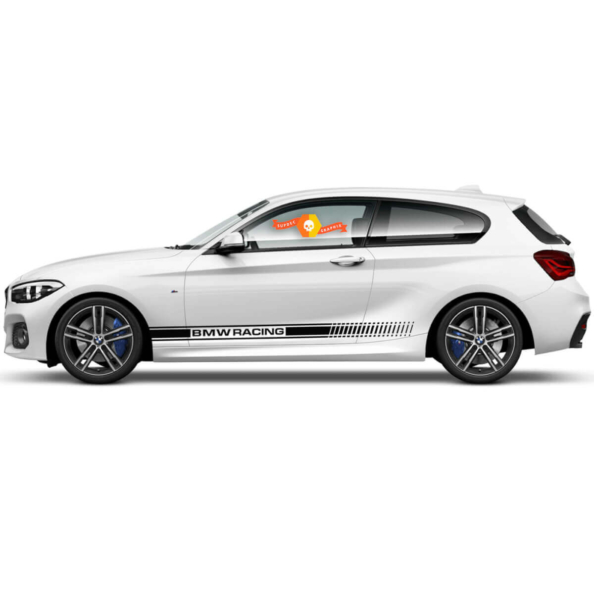 Paar Vinylaufkleber Grafikaufkleber Seitenschweller BMW 1er Serie 2015 Racing

