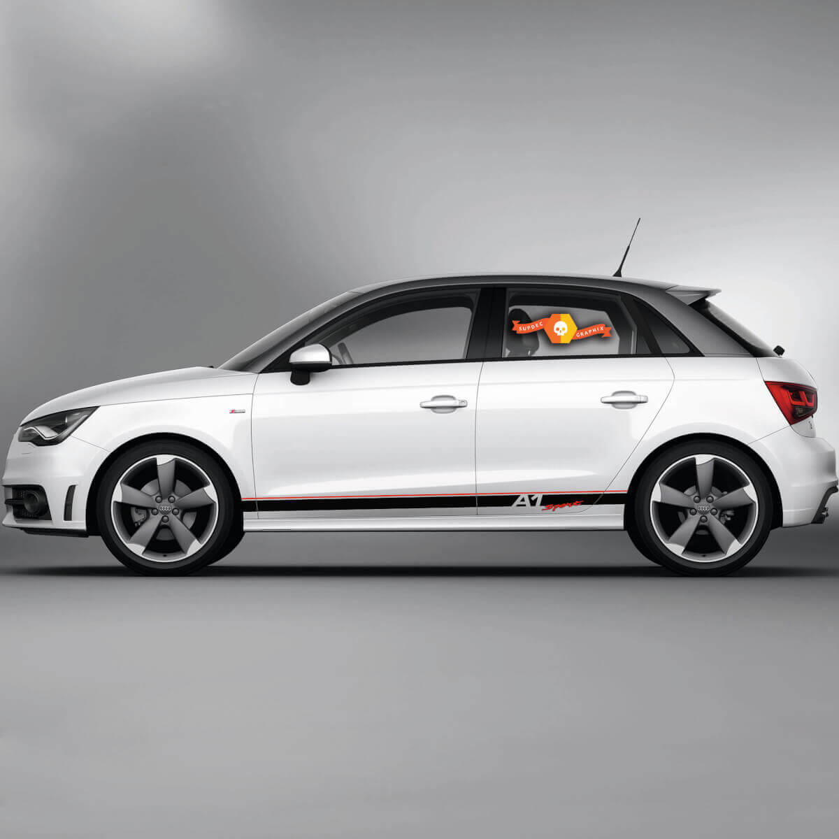 2x Vinylaufkleber Grafikaufkleber Audi A1 Schweller SPORT 2022
