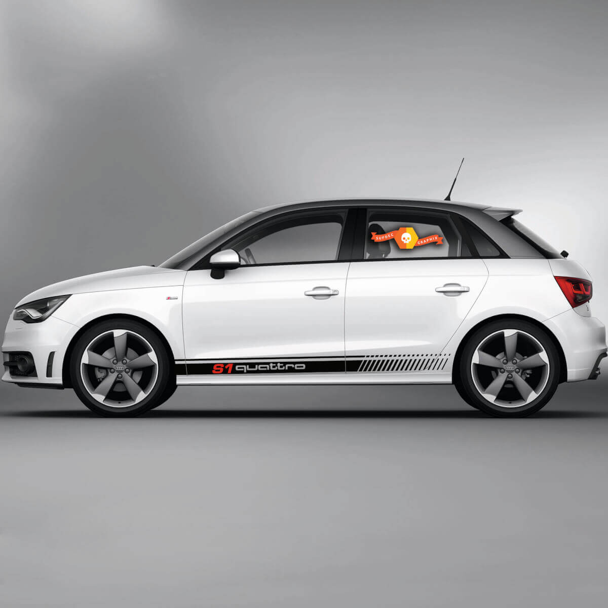 2x Vinylaufkleber Grafikaufkleber Audi A1 Schweller S1 Quattro 2022
