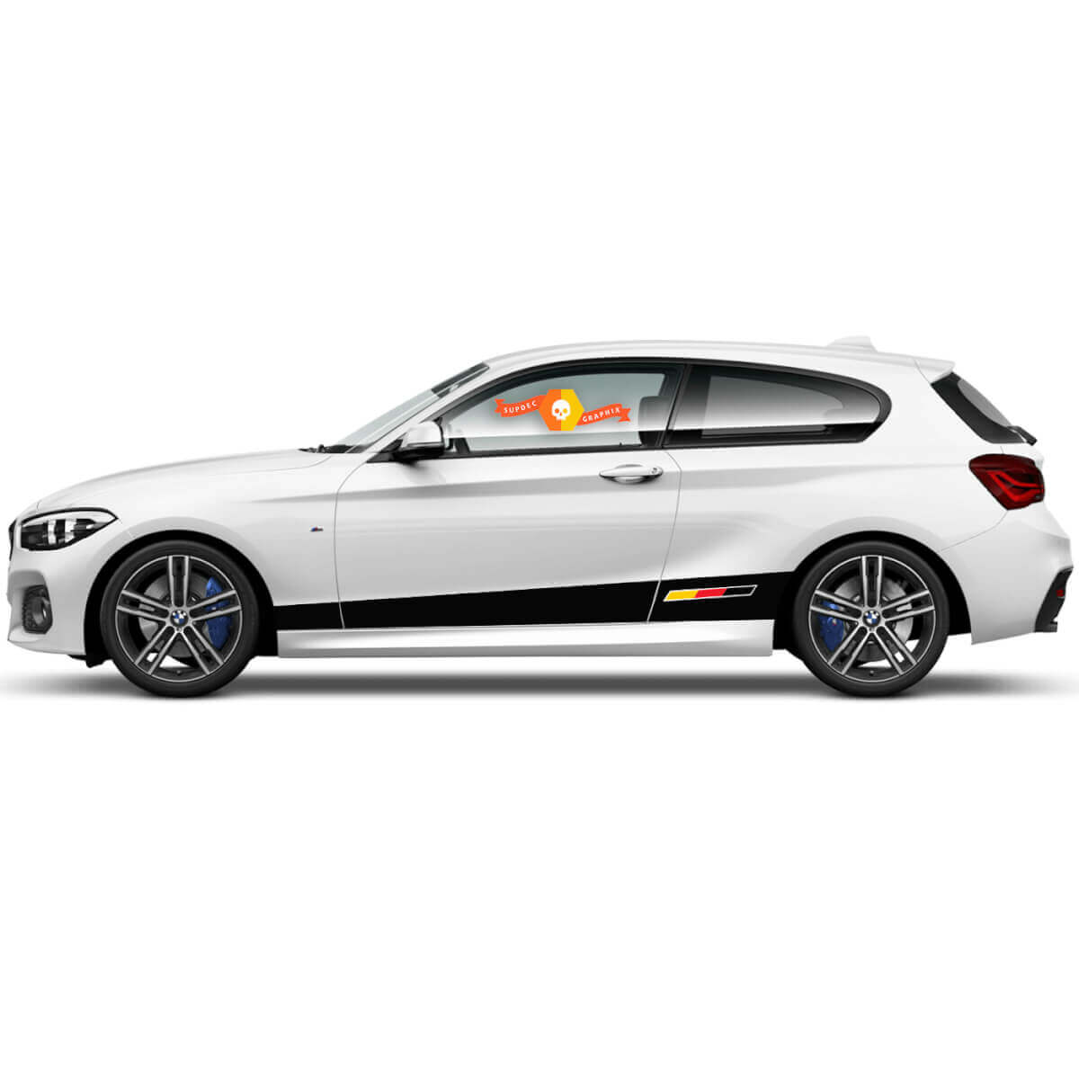 Paar Vinylaufkleber Grafikaufkleber Seite bmw 1er Serie 2015 Rocker-Panel-Palette auf dem Streifen
