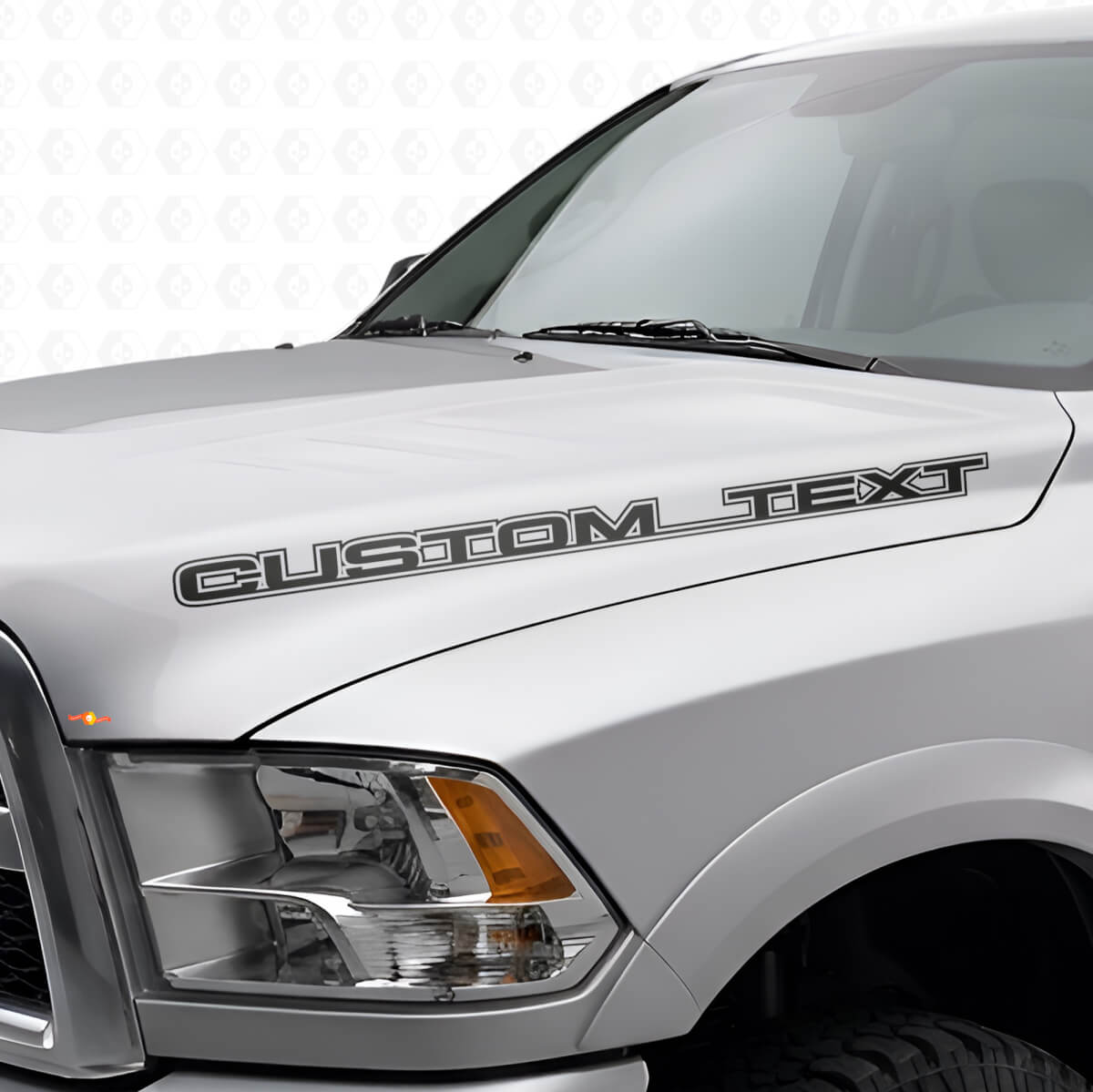 Benutzerdefinierte Umrissbuchstaben Motorhauben-Vinylaufkleber-Set für Dodge Ram Power Wagon