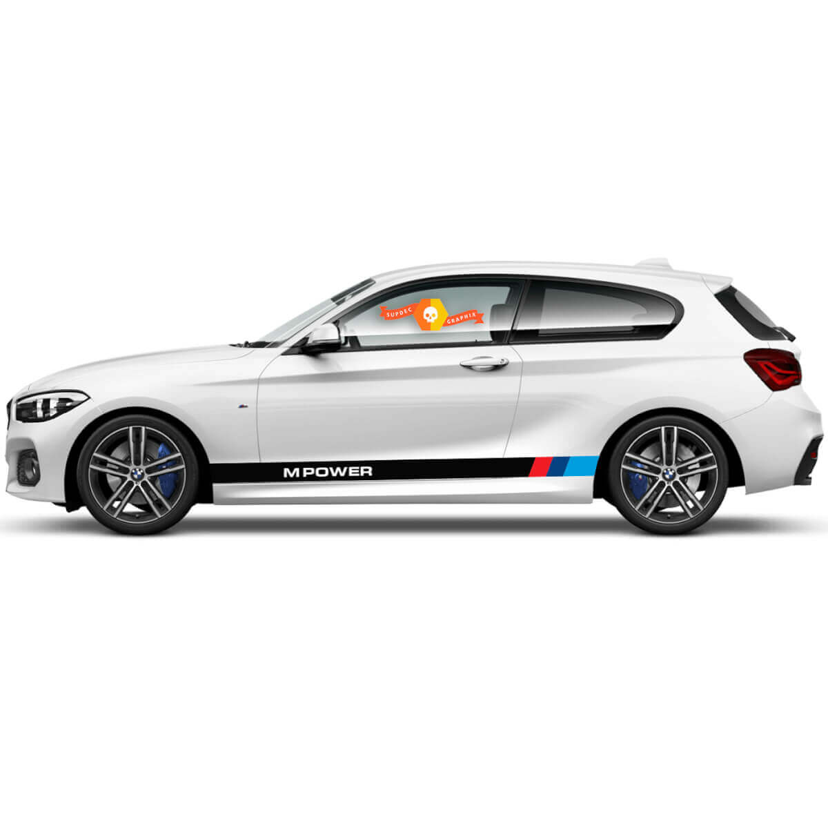 Paar Vinylaufkleber Grafikaufkleber Seite bmw 1er Serie 2015 Schweller M POWER neu
