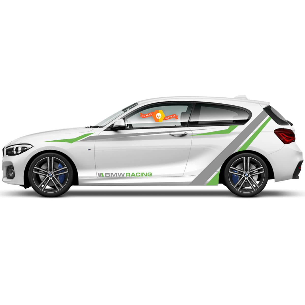 2 x Vinyl -Aufkleber Grafikaufkleber Seite BMW 1 Serie 2015 Türökologiestil