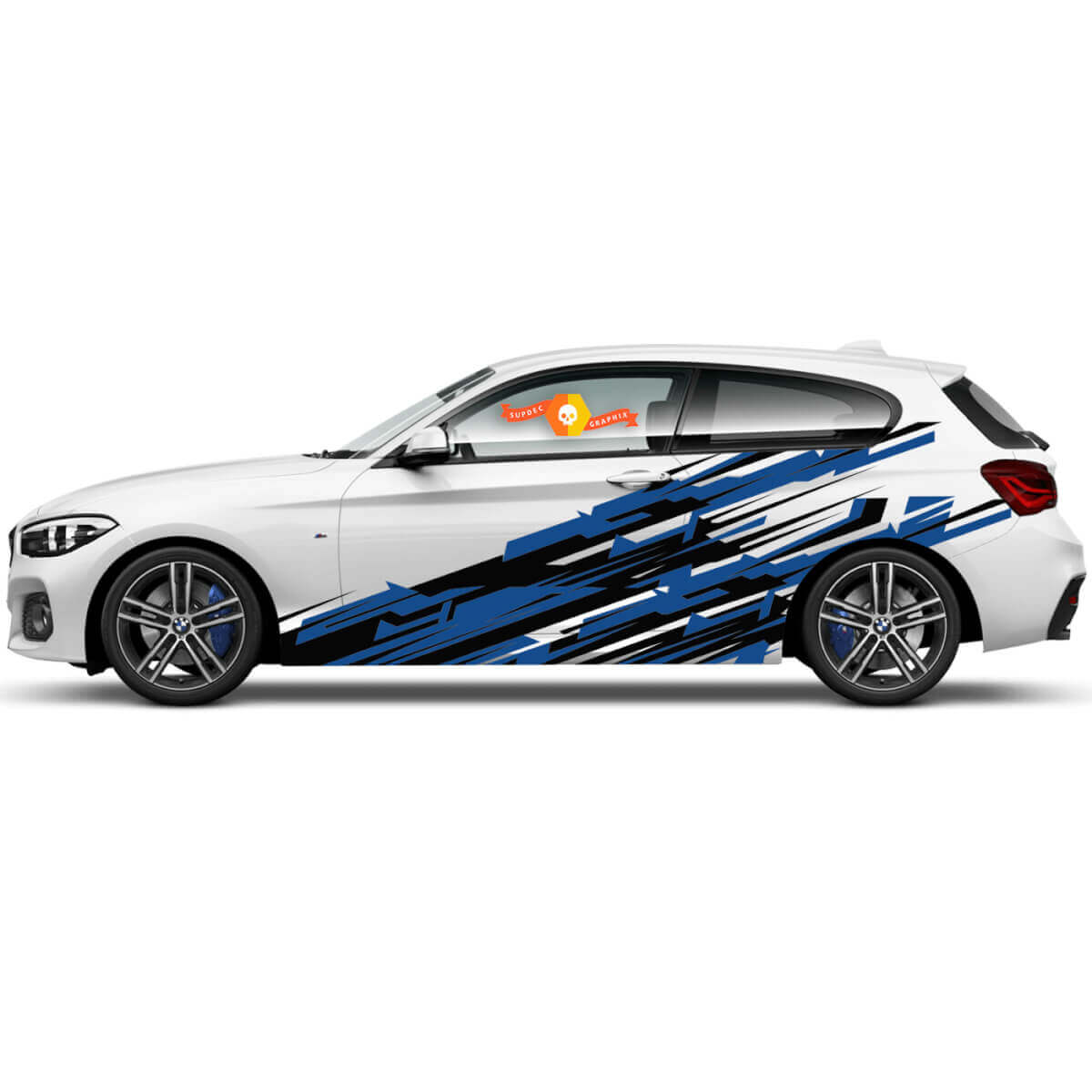 2 x Vinyl-Aufkleber Grafik-Sticker Seite BMW 1er Serie 2015 groß und stilvoll
