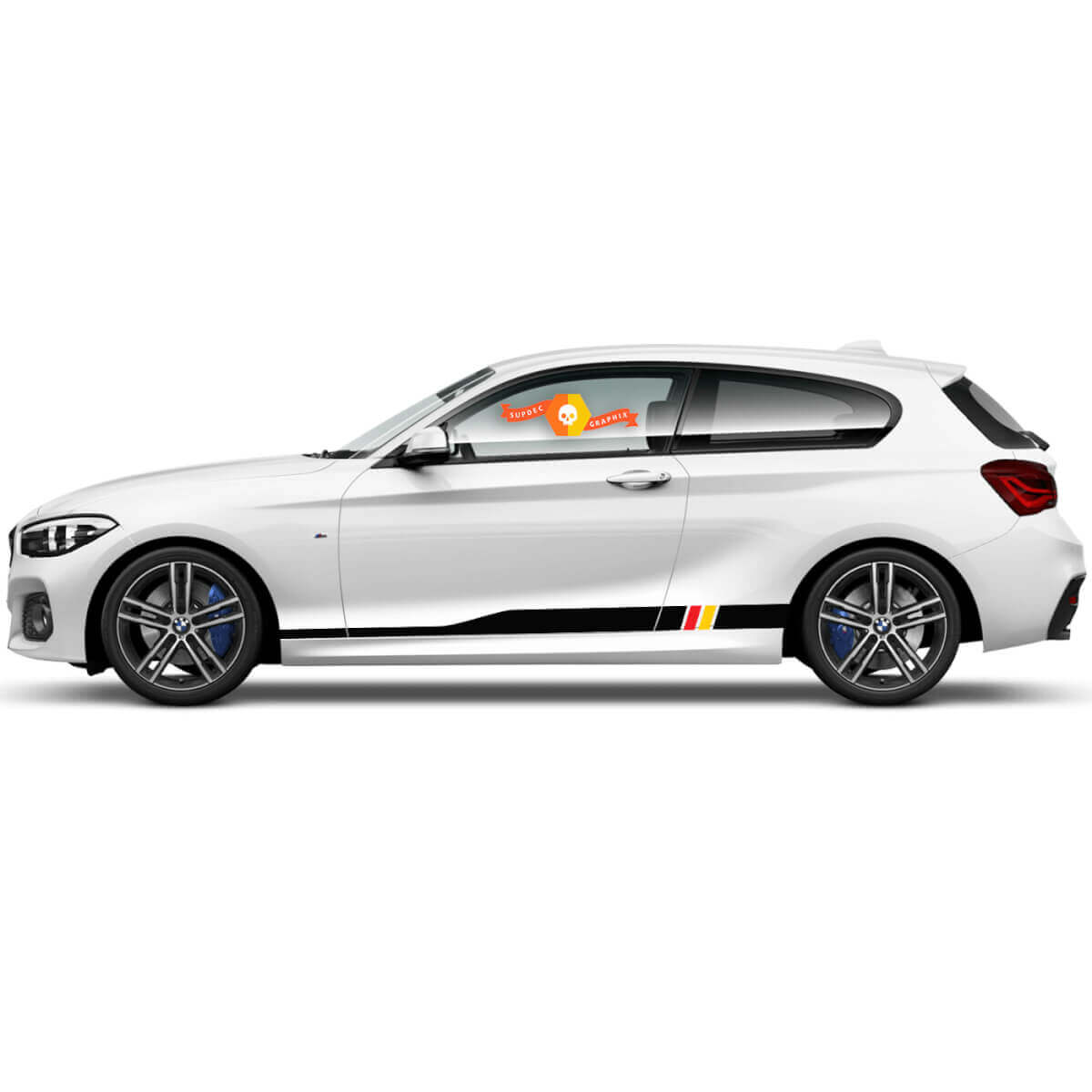 2 x Vinylaufkleber Grafikaufkleber Seite BMW 1er Serie 2015 Schweller Deutschland
