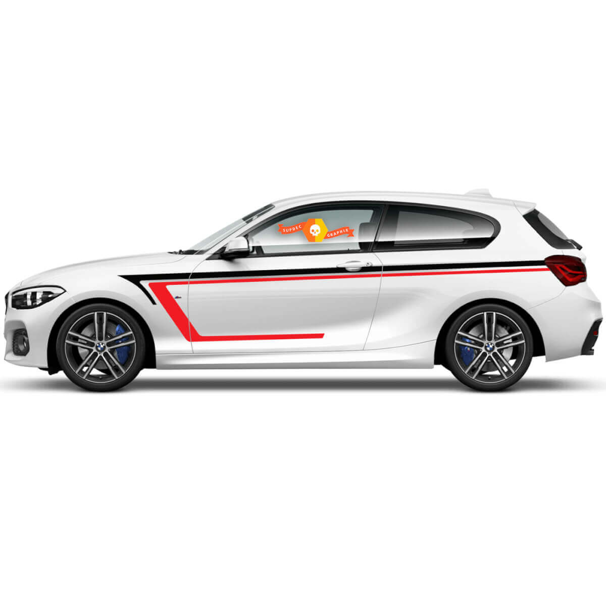 2x Vinylaufkleber Grafikaufkleber Seite BMW 1er Serie 2015 Türzeichnung jetzt 2022
