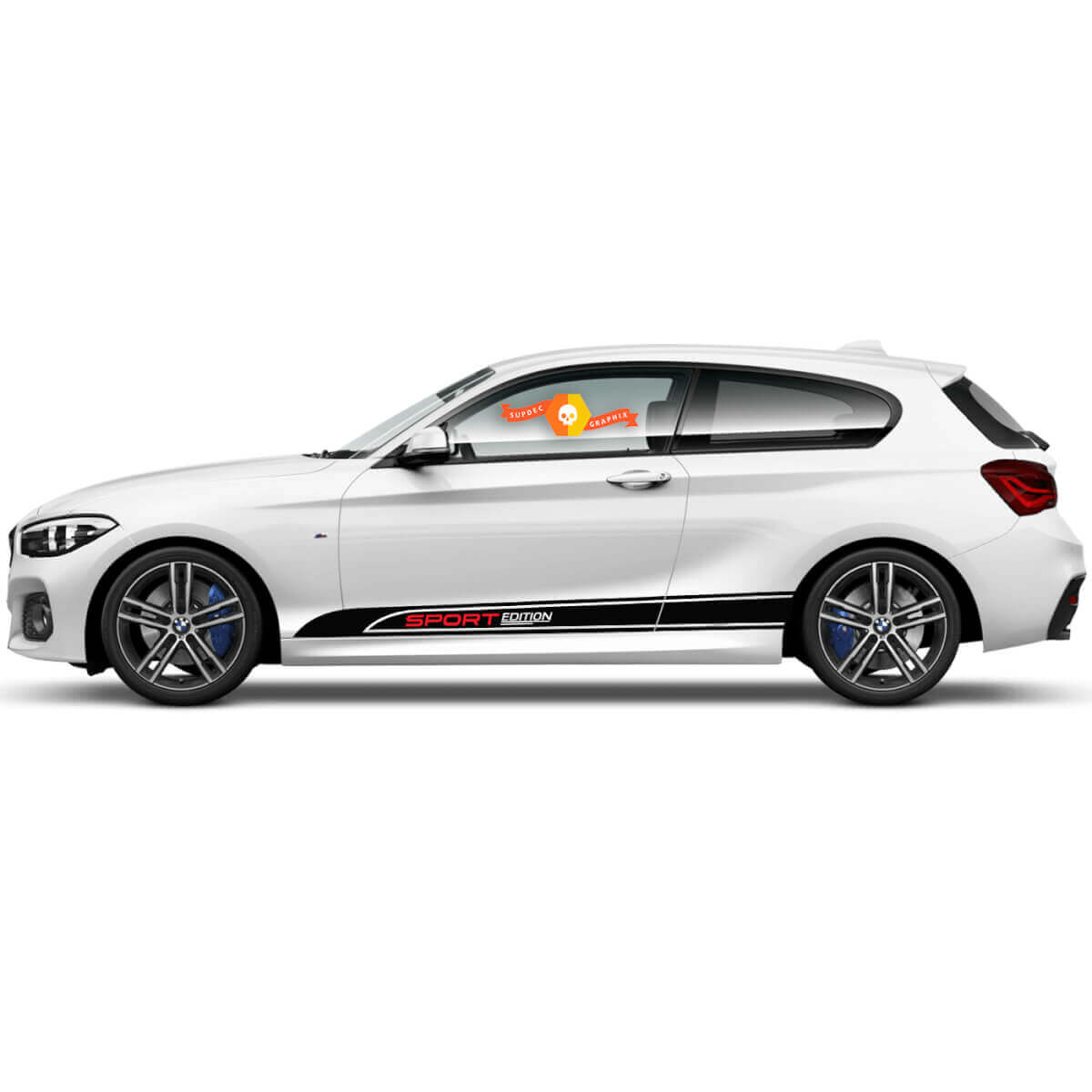 2x Vinylaufkleber Grafikaufkleber Seite BMW 1er Serie 2015 Schweller Sport Edition

