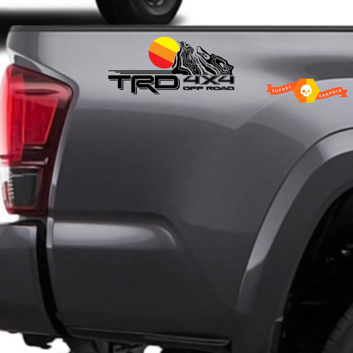 TRD Topografisches Logo Vintage Seiten-Vinylaufkleber Decal 2 Für Toyota Tacoma