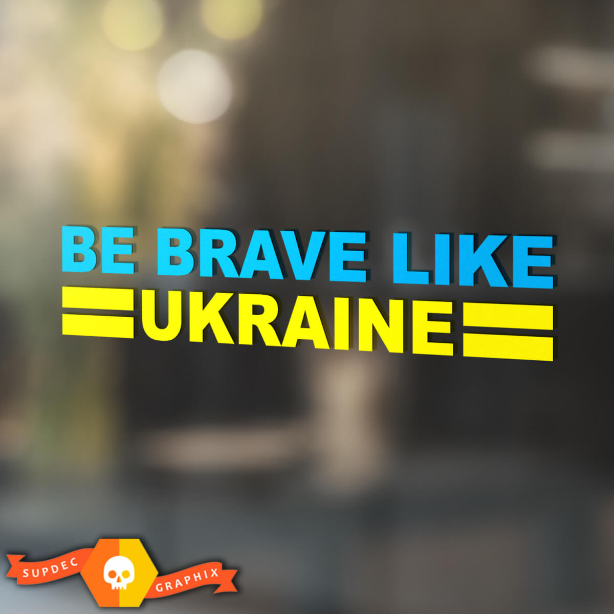 Be Brave Like Ukraine Vinyl-Autofenster-Aufkleber
