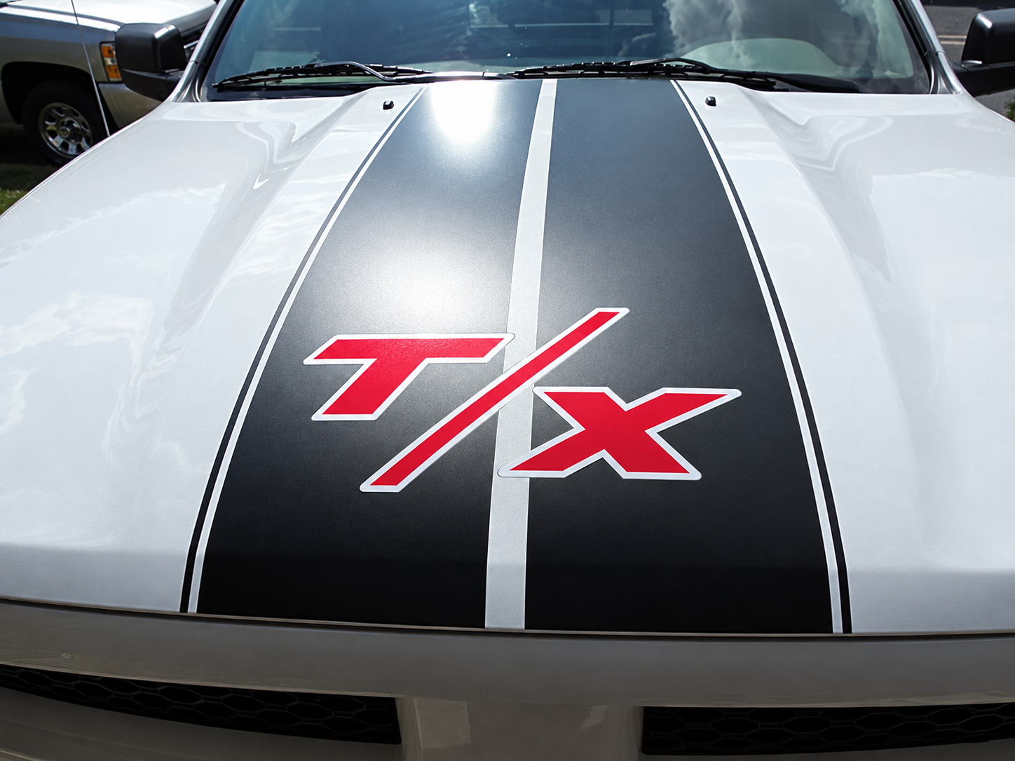Individuelle T/X Twin Racing Streifen Motorhauben Vinyl Aufkleber Sticker für Dodge Challenger