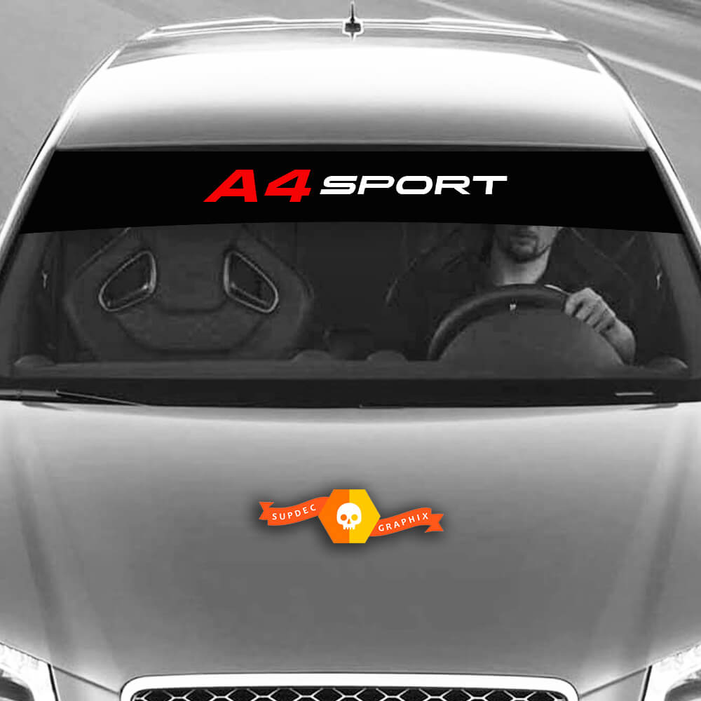 Vinyl -Abziehbilder Grafikaufkleber Windschutzscheibe A4 Sport Audi Sunstrip Racing 2022