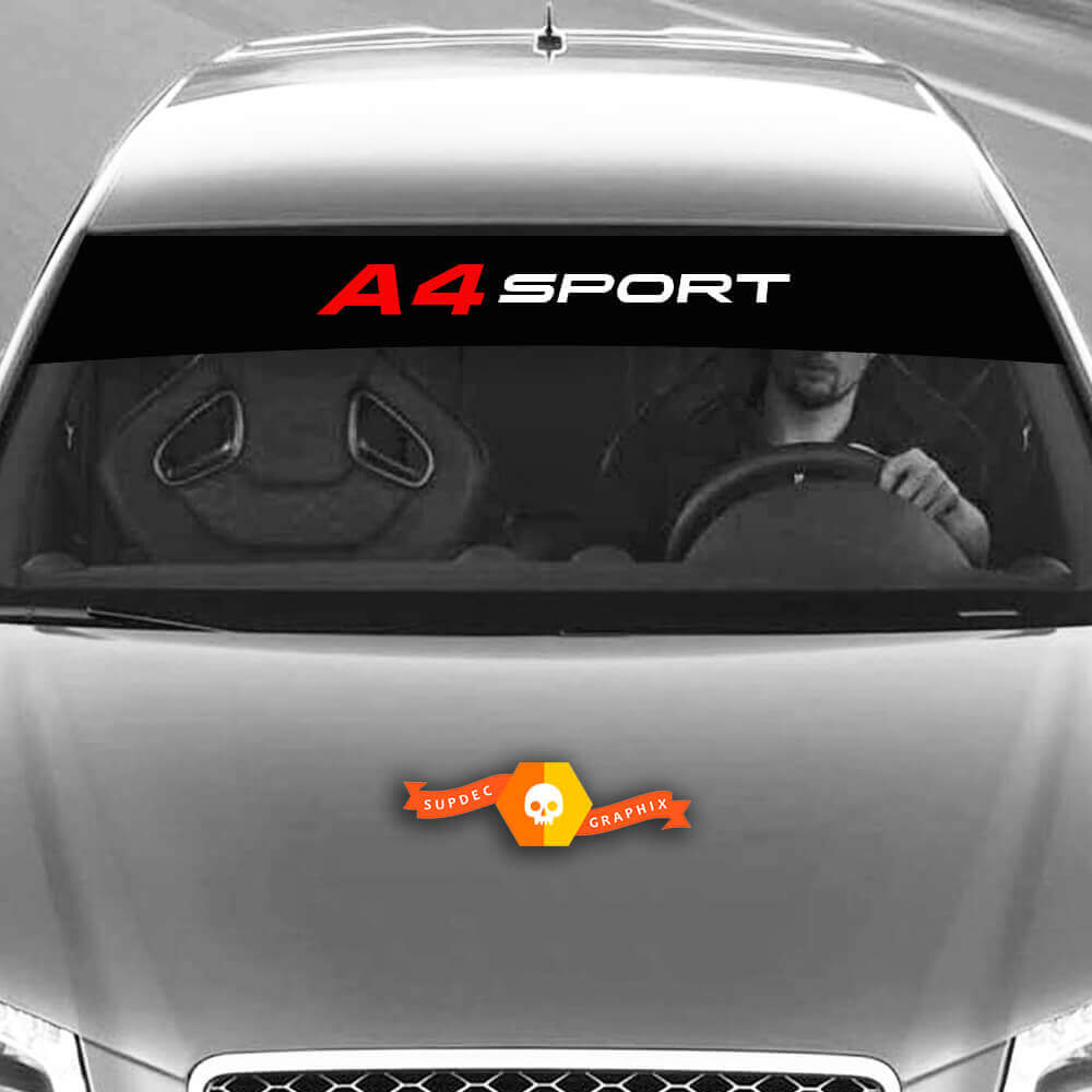 Vinyl-Aufkleber Grafik-Sticker Windschutzscheibe A4 Sport Audi Sonnenstreifen Racing 2022
