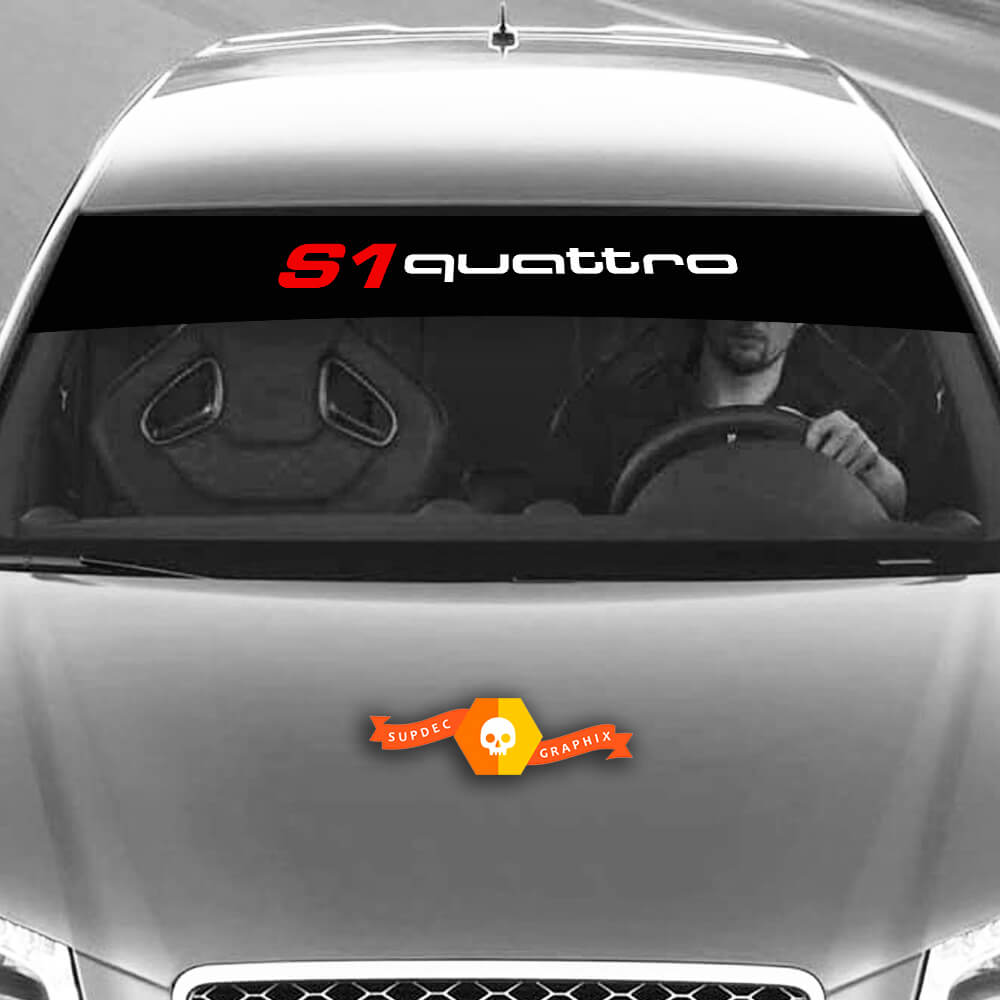 Vinyl-Aufkleber Grafikaufkleber Windschutzscheibe S1 Quattro Audi Sunstrip Racing 2022
