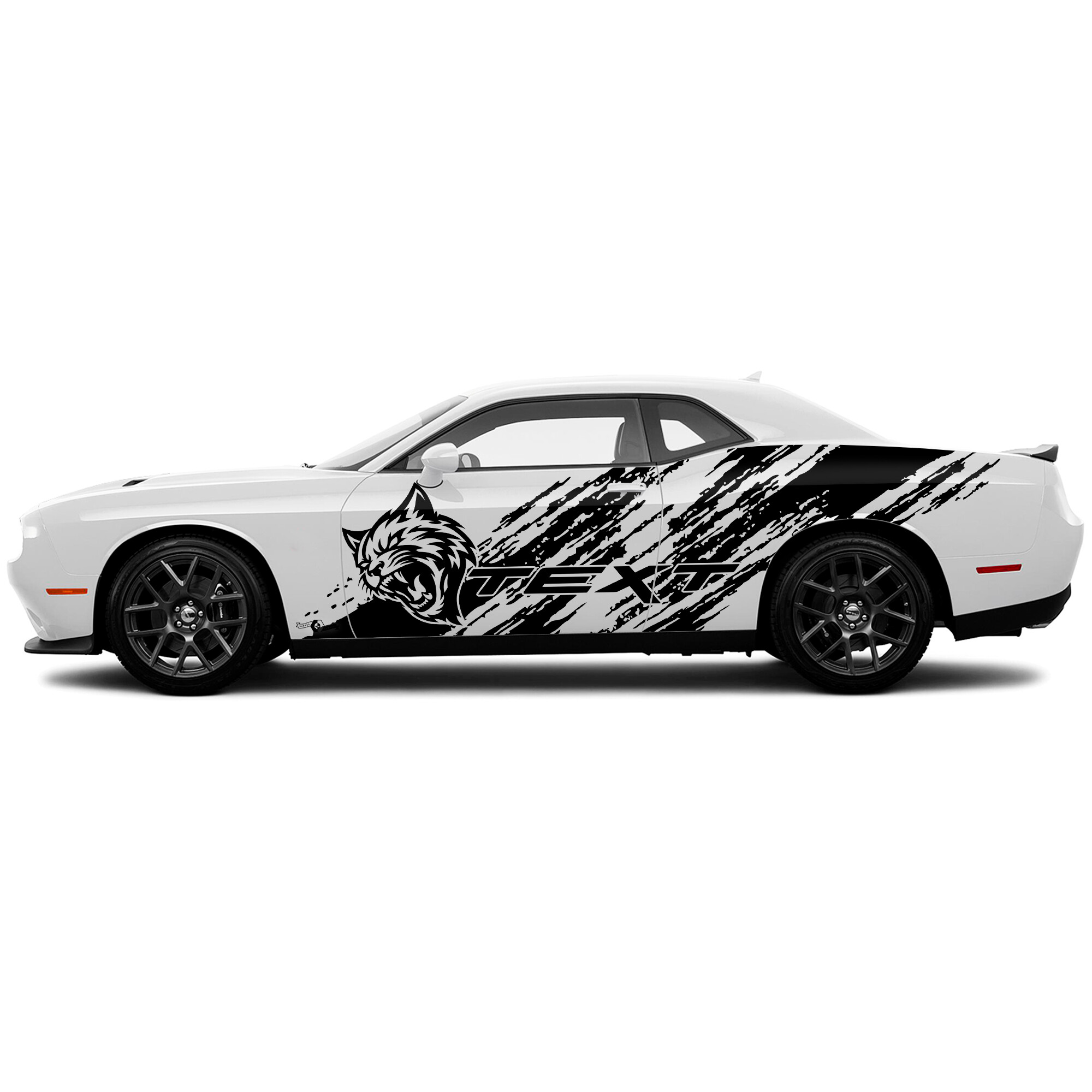 Hellcat Diagonal Grunge Tür Seiten Vinyl-Aufkleber für Dodge Challenger