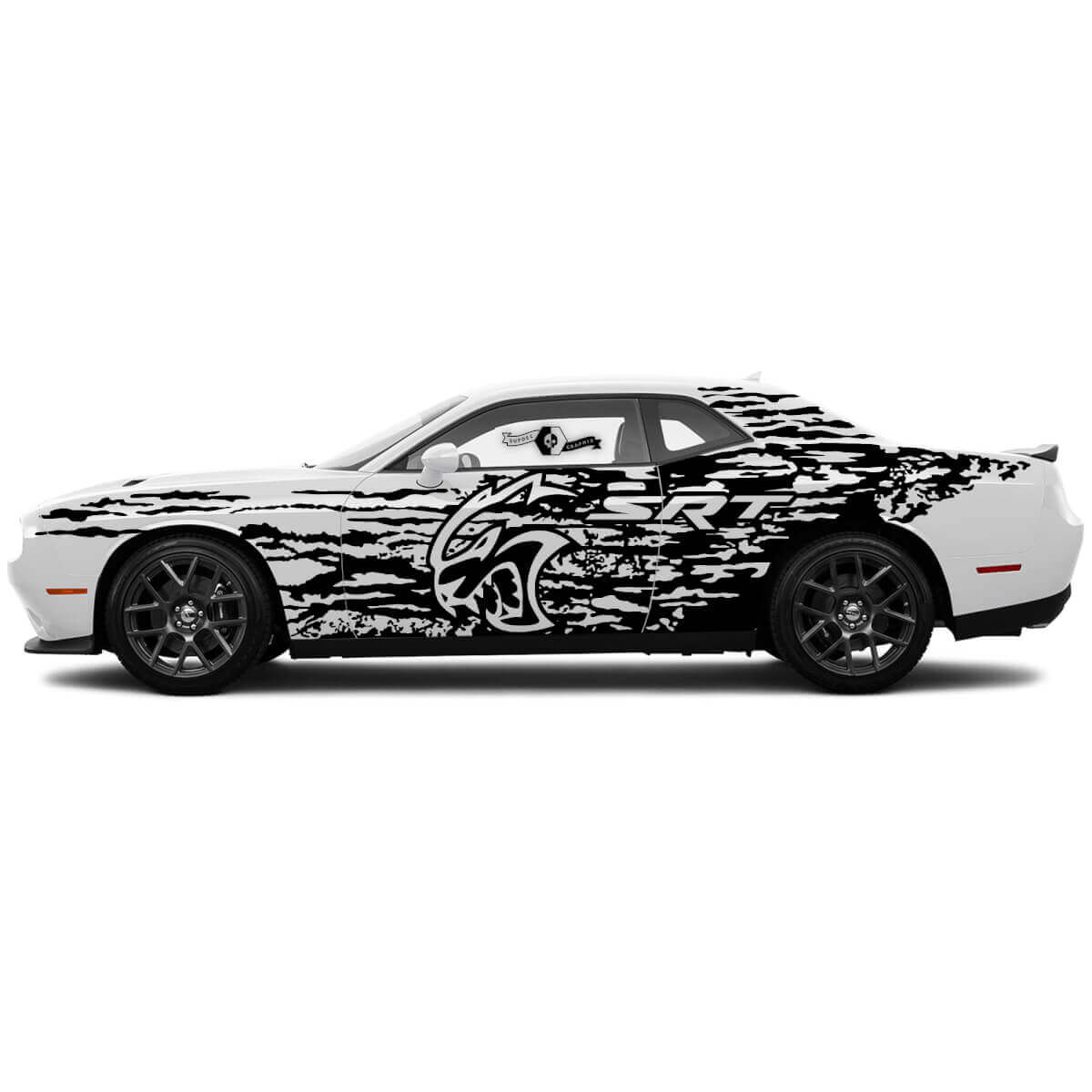 Zerstörtes Splash Side Grunge Vinyl-Aufkleber-Set für Dodge Charger oder Challenger
