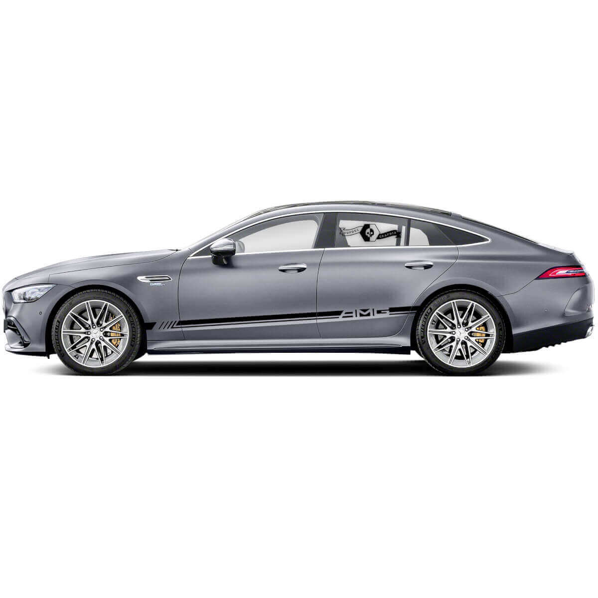 AMG Style Seitentür-Streifen Vinylaufkleber Paar für Mercedes-Benz AMG GT 4-Türer