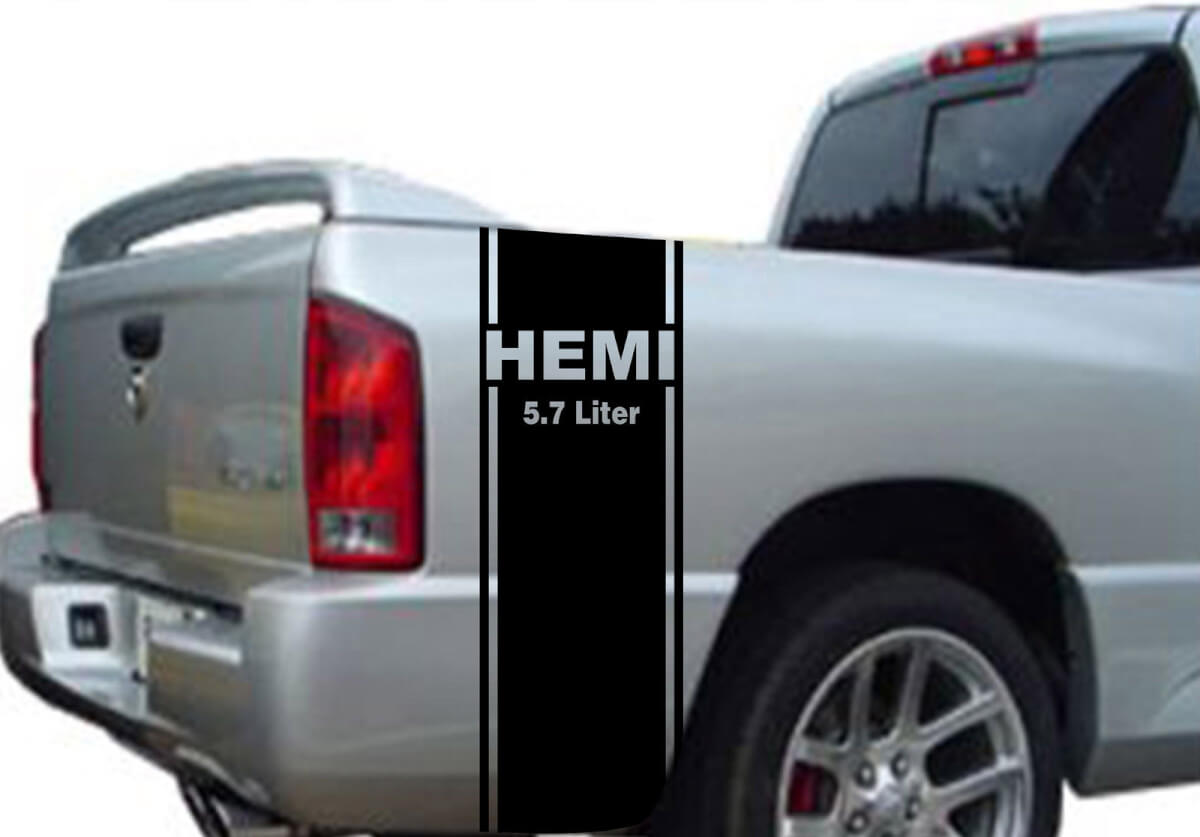 Hemi 5.7L Heckseiten-Streifen Vinylaufkleber für Dodge Ram