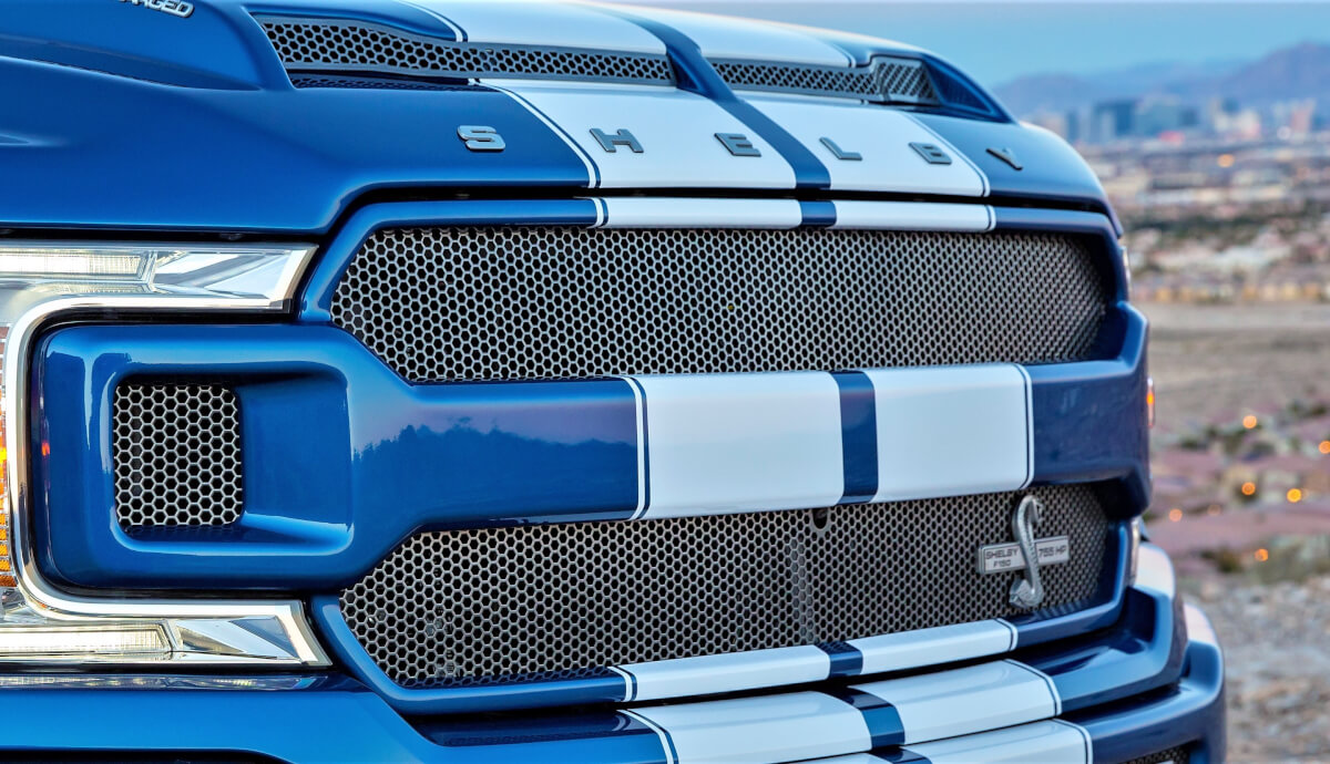 Shelby Dual Rally Racing Stripes für Ford F-150 F-250 F-350 Vinyl-Aufkleber-Aufkleber-Set
