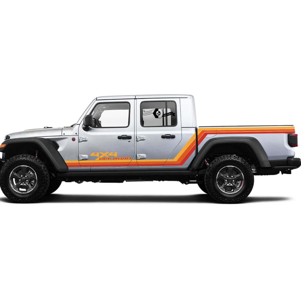 Grafik-Kits - Rubicon Retro Vintage 4x4 Off-Road-Rennstreifen-Kit Sport Off Road Vinyl Aufkleber für Jeep Gladiator
