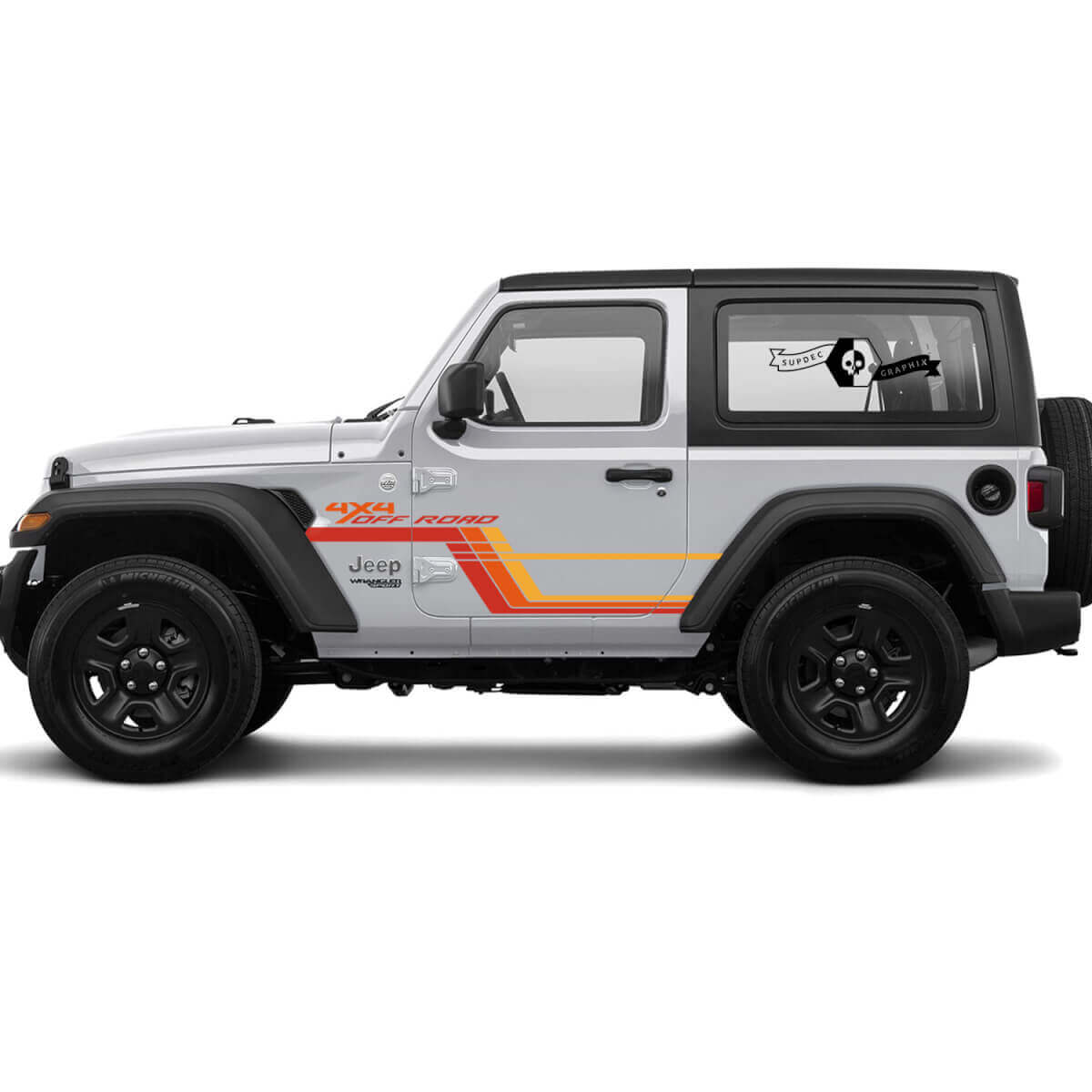 Jeep Rubicon Retro Vintage 4x4 Off-Road 2-Türen-Rennstreifen-Kit Sport Offroad-Grafik-Kits
