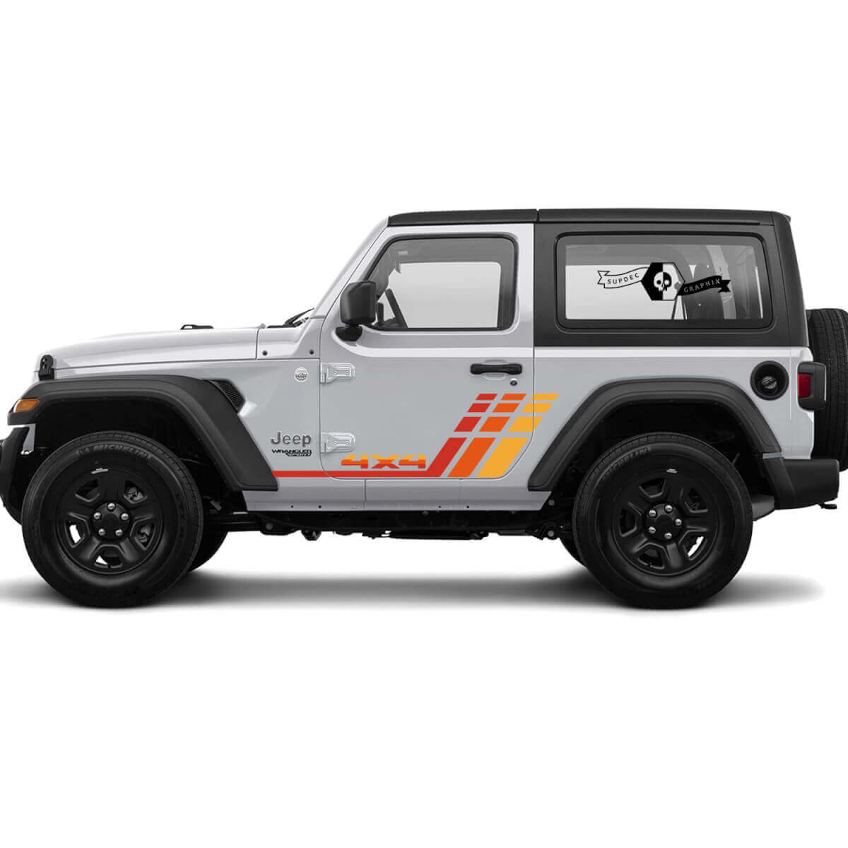 Jeep Rubicon Retro Vintage 4x4 2 Türen Rennstreifen-Kit Sport Offroad-Grafik-Kits

