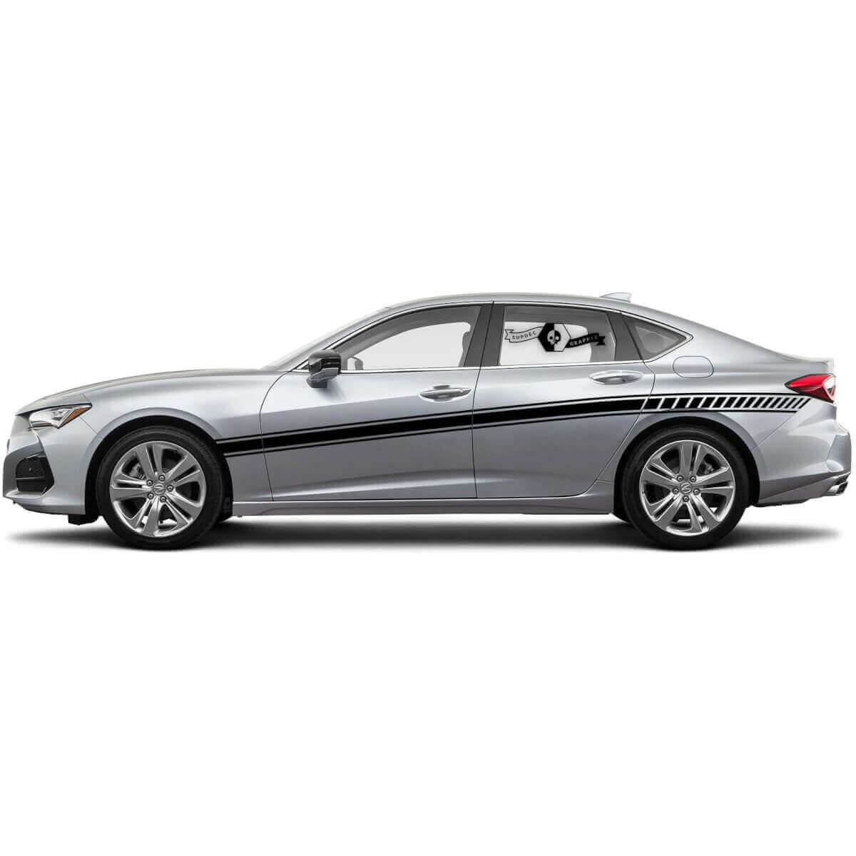 Rennstreifen Seiten Vinyl Aufkleber für Acura TLX 2021