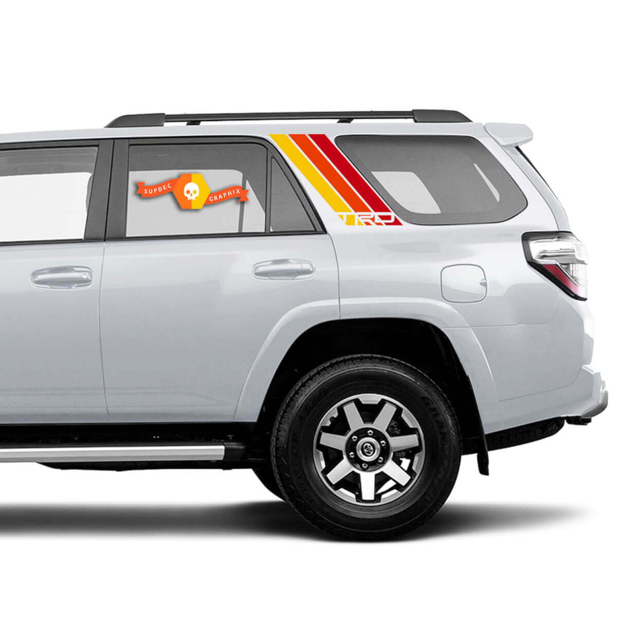 Paar von Drei Farben Old School 4Runner TRD Streifen Seiten Vinyl Aufkleber für Toyota 4Runner - Drei Außenfarben
