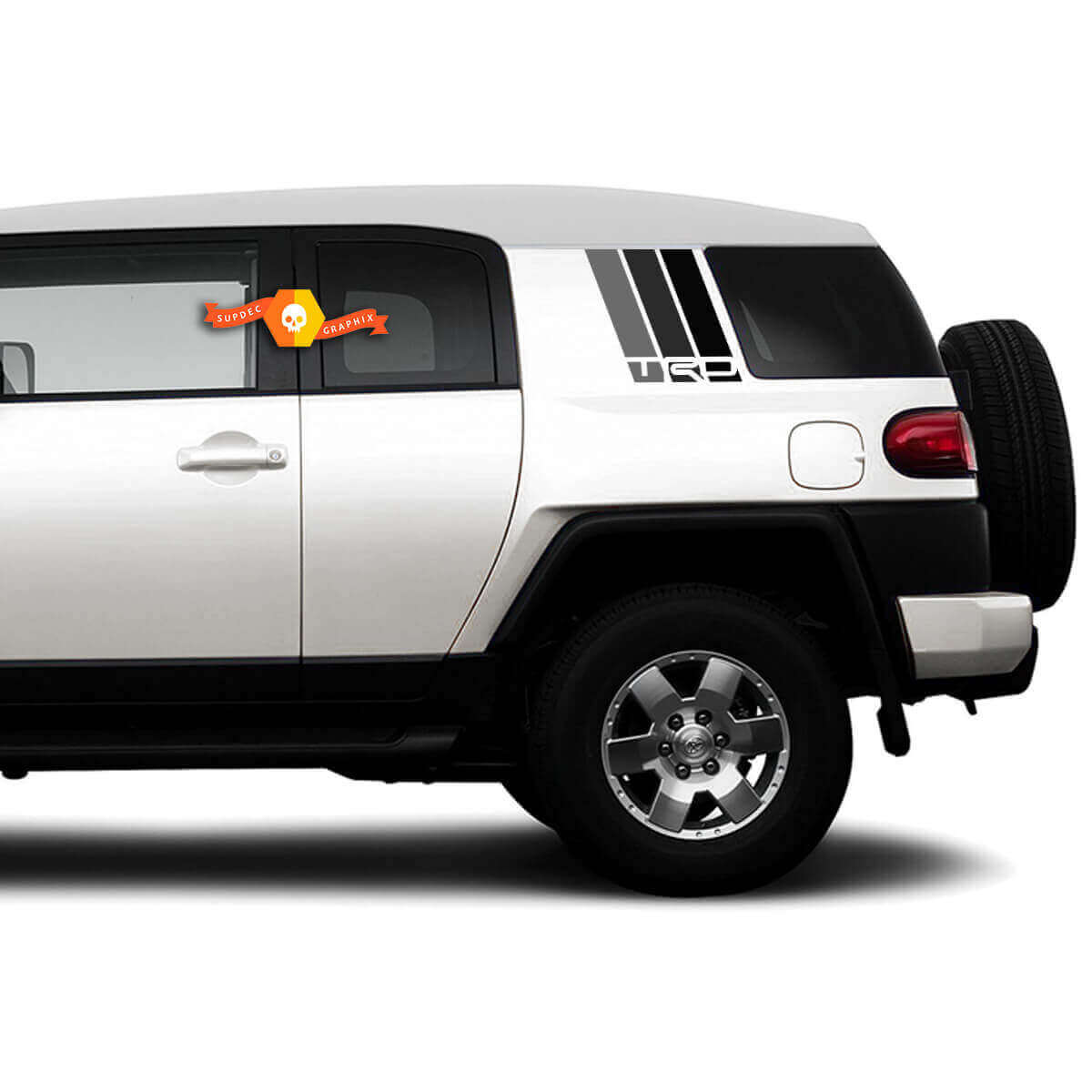 Vintage-Streifen im Retro-Stil Rückseitige Vinyl-Aufkleber für Toyota FJ Cruiser