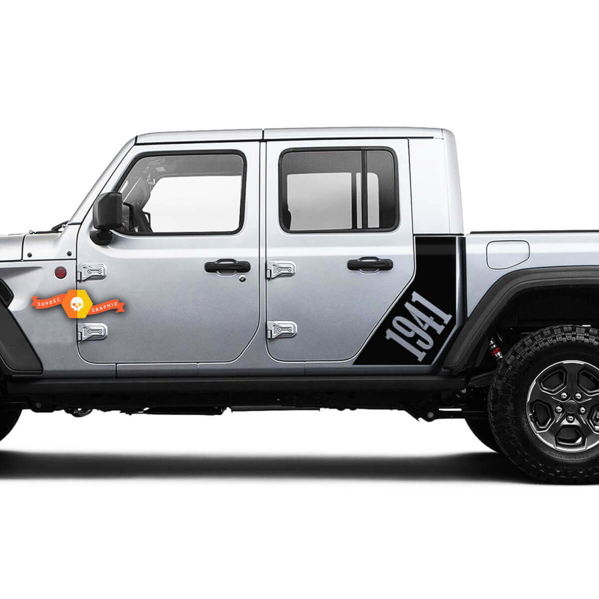 Jeep Gladiator Seitenkrieg 1941 Stern Aufkleber Decal Werkstil Karosserie Vinyl Grafik Streifen Kit 2018-2022
