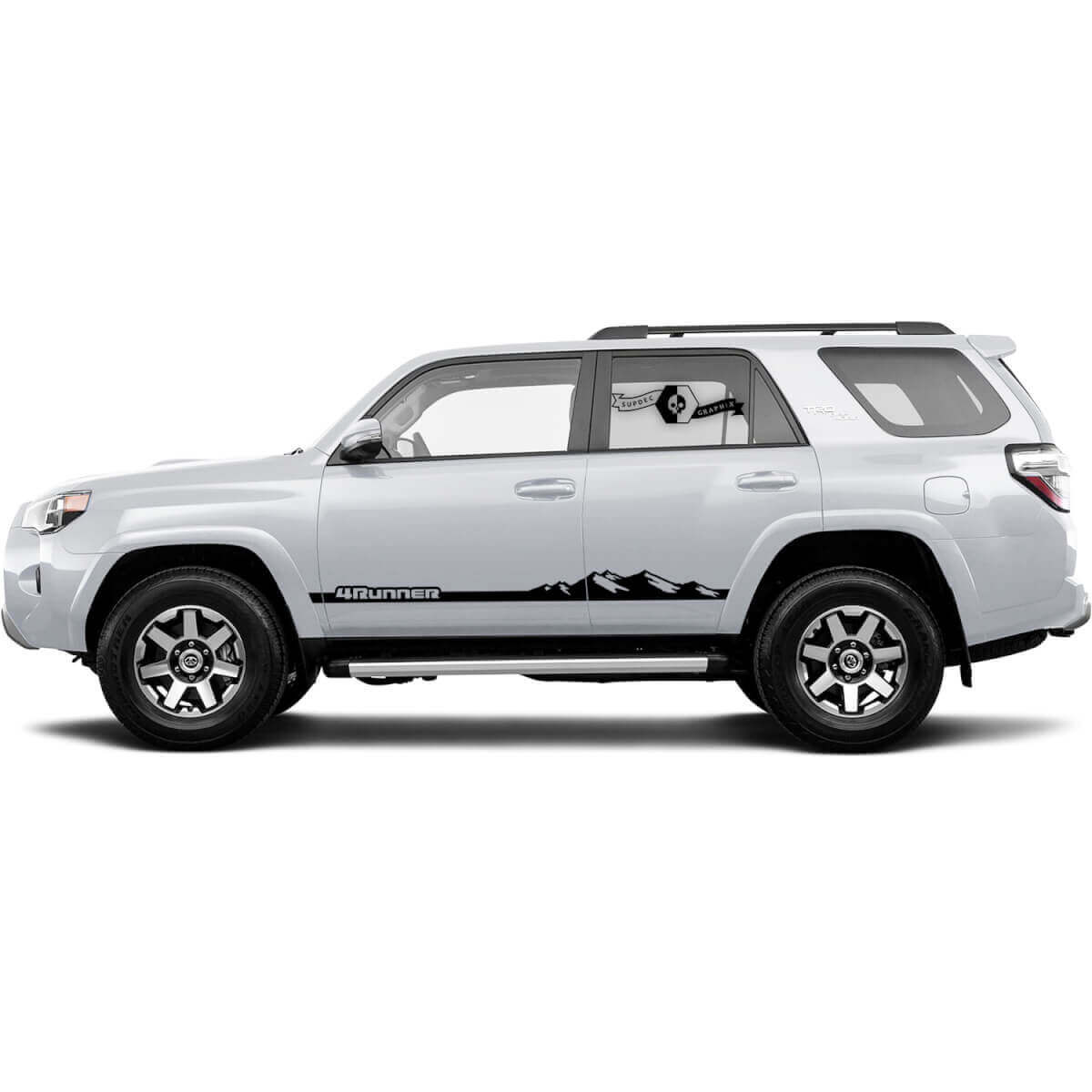 2x Berge 4Runner Seitentüren Mountain Vinyl Aufkleber Streifen für Toyota 4Runner TRD
